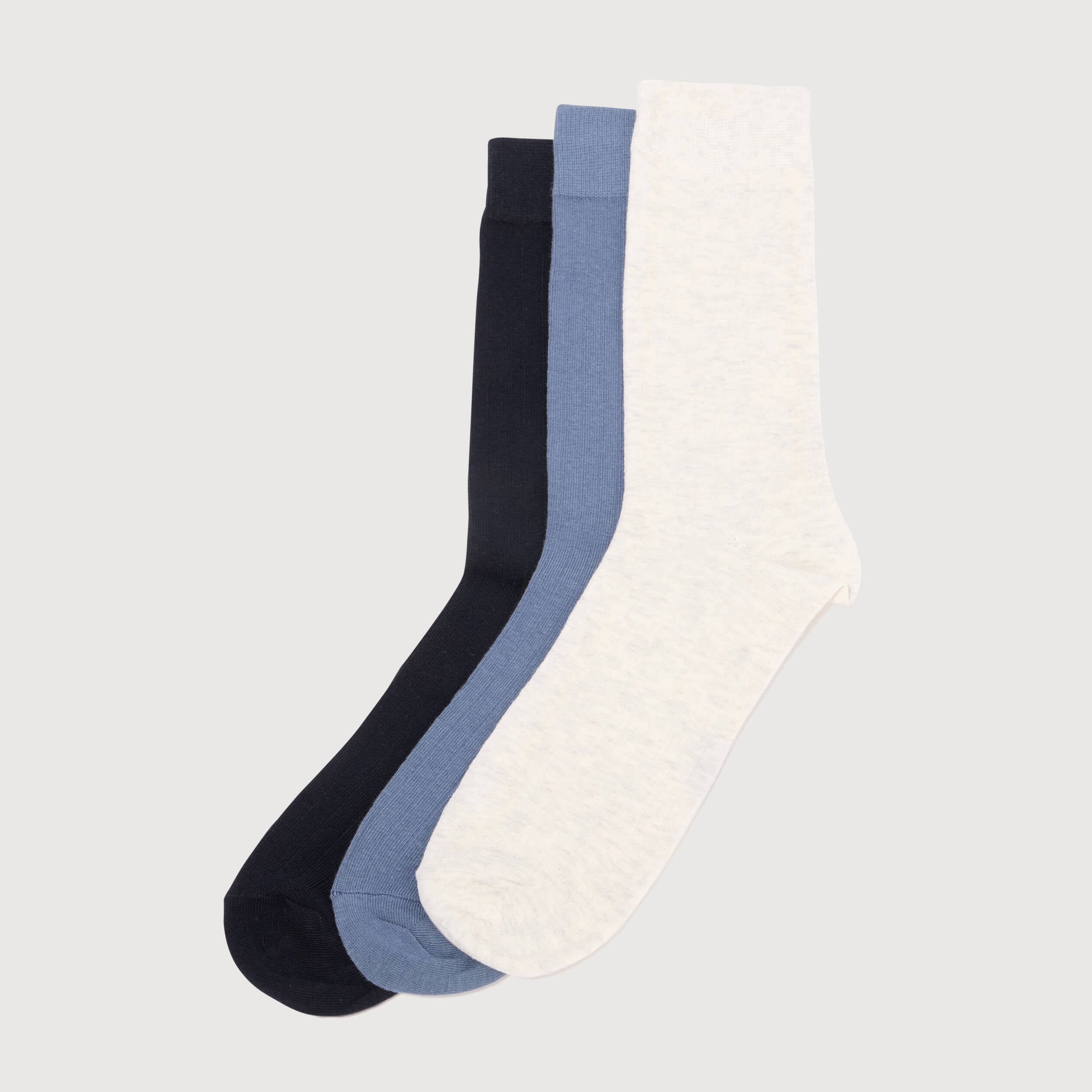 Lot de 5 paires chaussettes hautes bleu gris homme