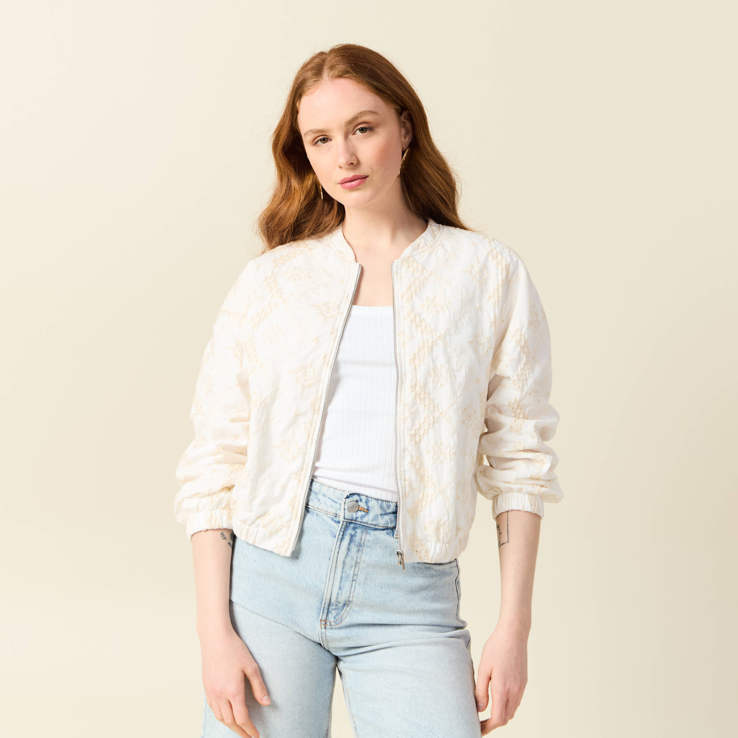 veste broderie anglaise ecru femme Veste broderie anglaise ecru femme