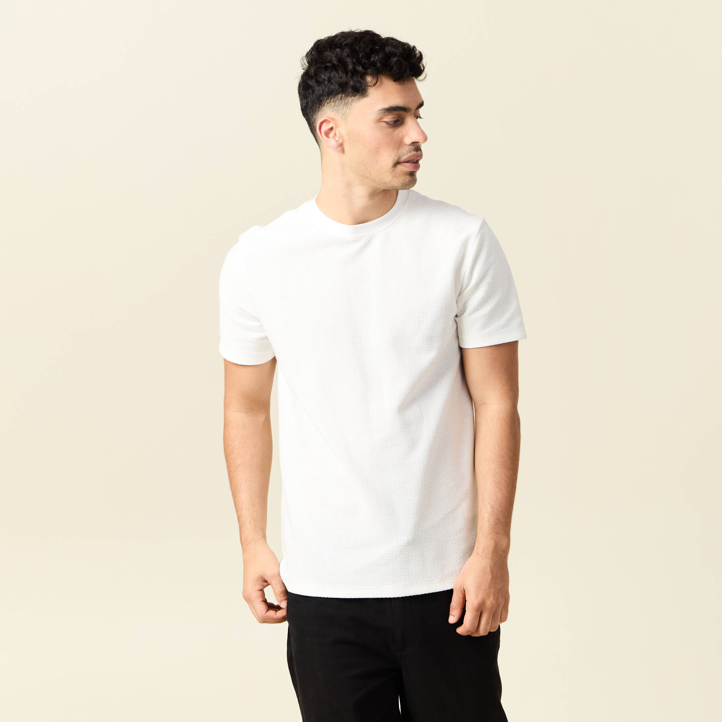 t shirt manches courtes ecru homme T-shirt manches courtes ecru homme
