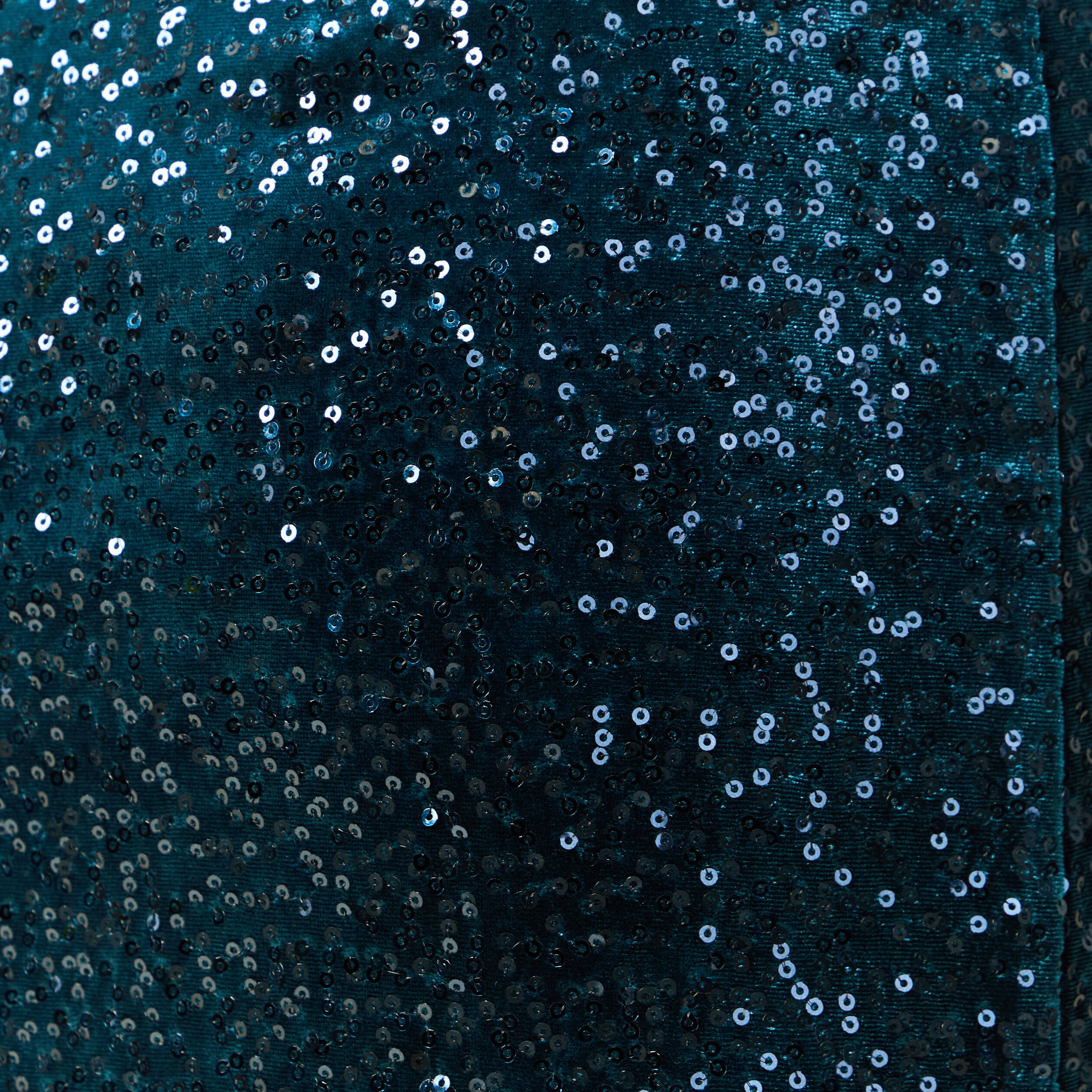 Jupe droite velours sequins bleu canard femme