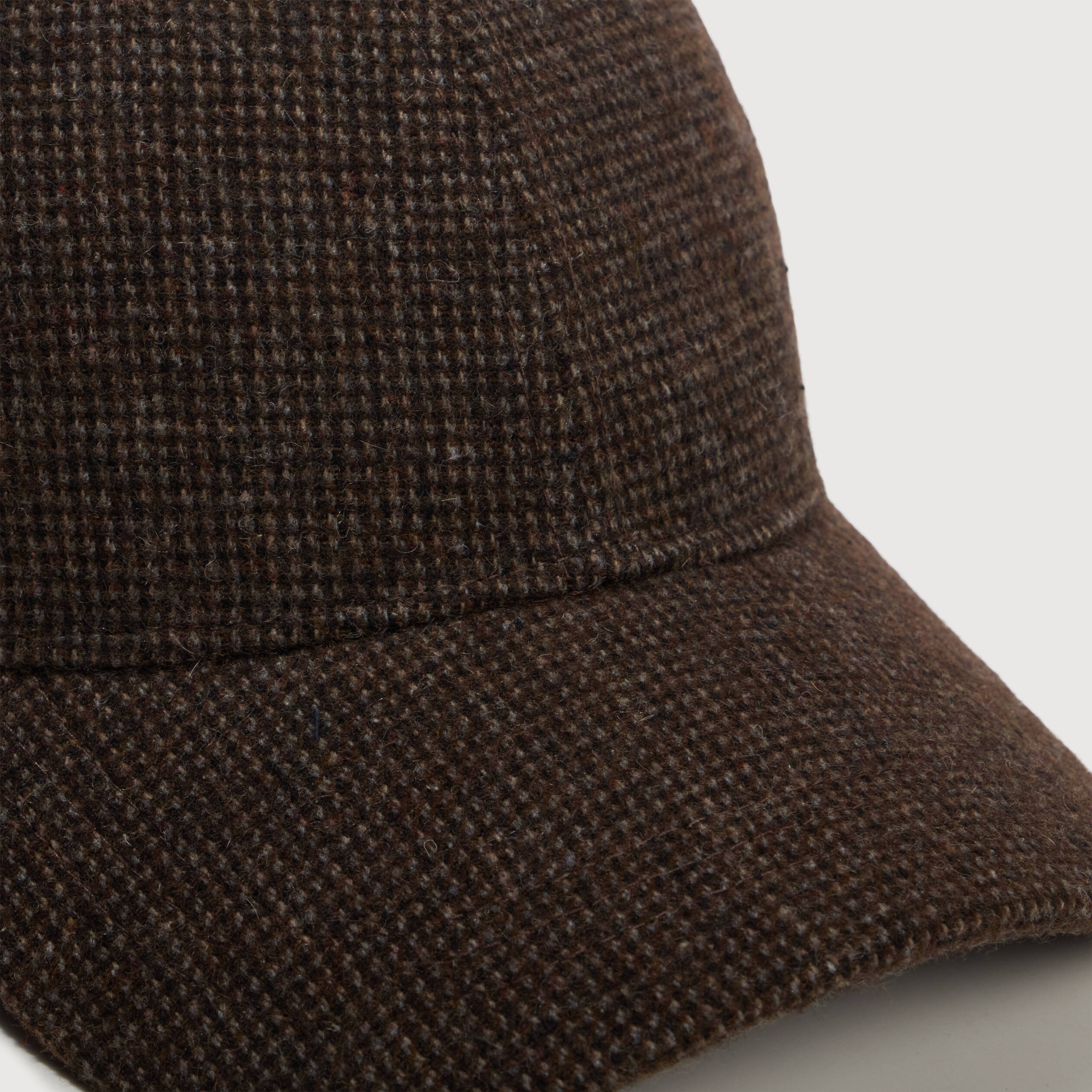 Casquette tweed avec doublure marron fonc&eacute; homme