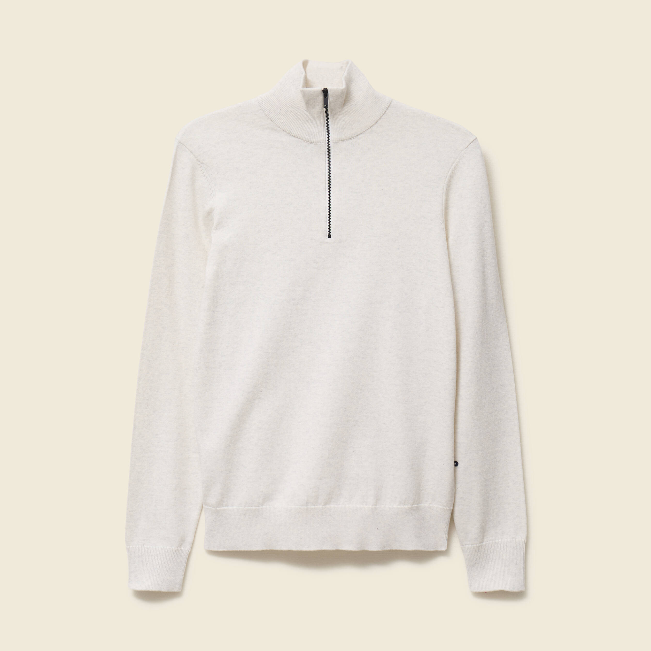 Pull fin col camionneur manches longues ecru homme