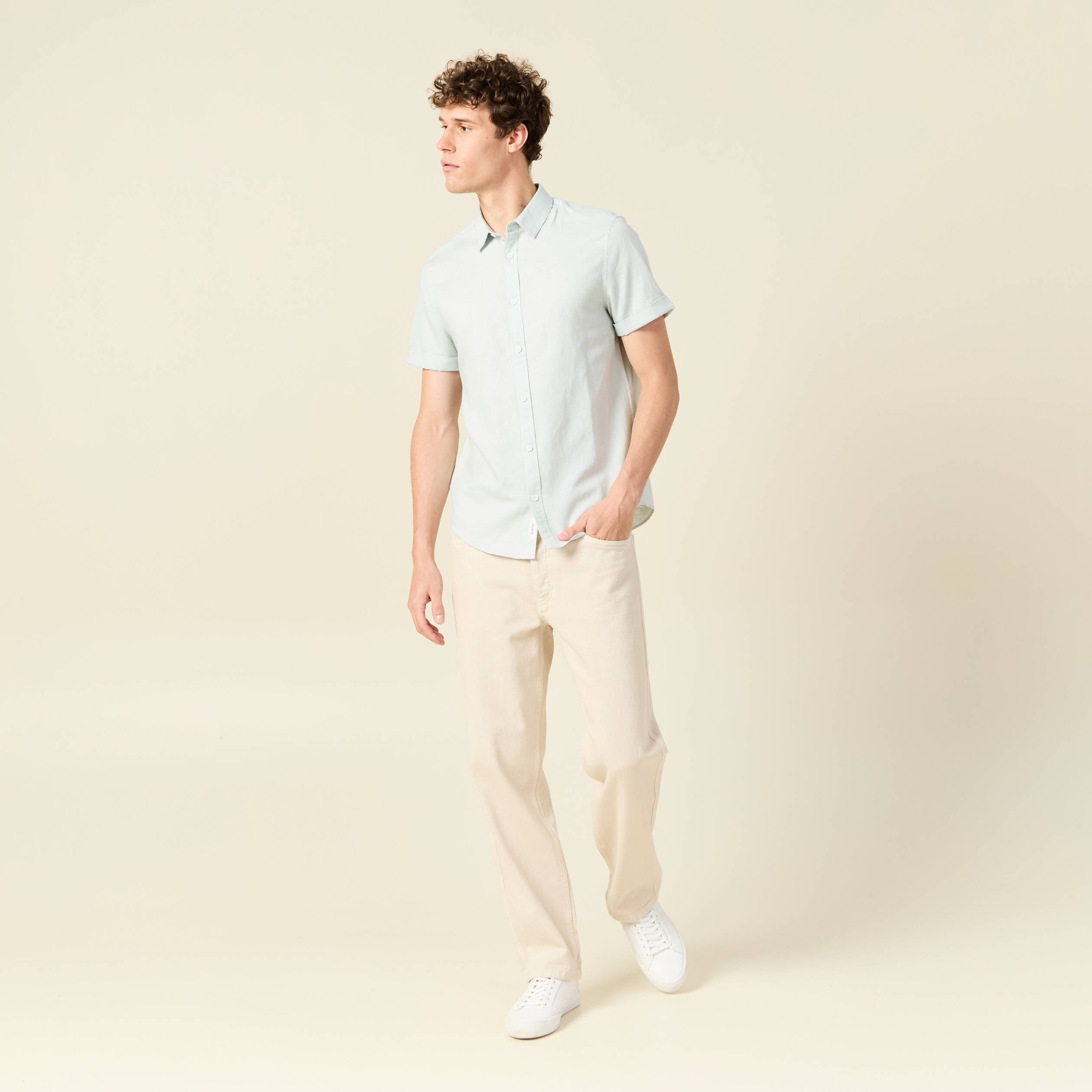 chemise manches courtes vert olive homme Chemise manches courtes vert olive homme