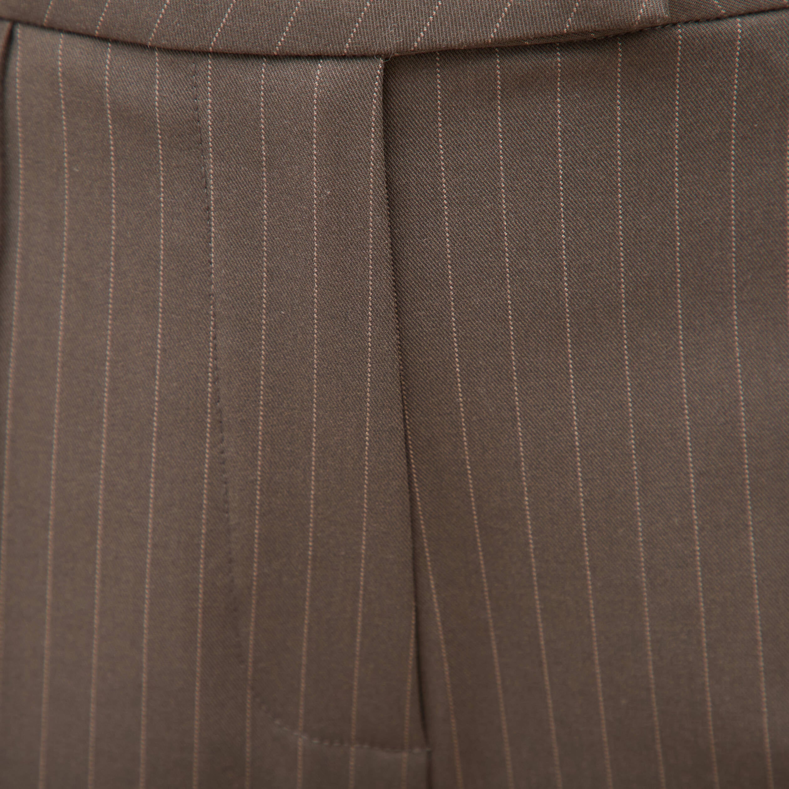 Pantalon droit taille haute taupe femme