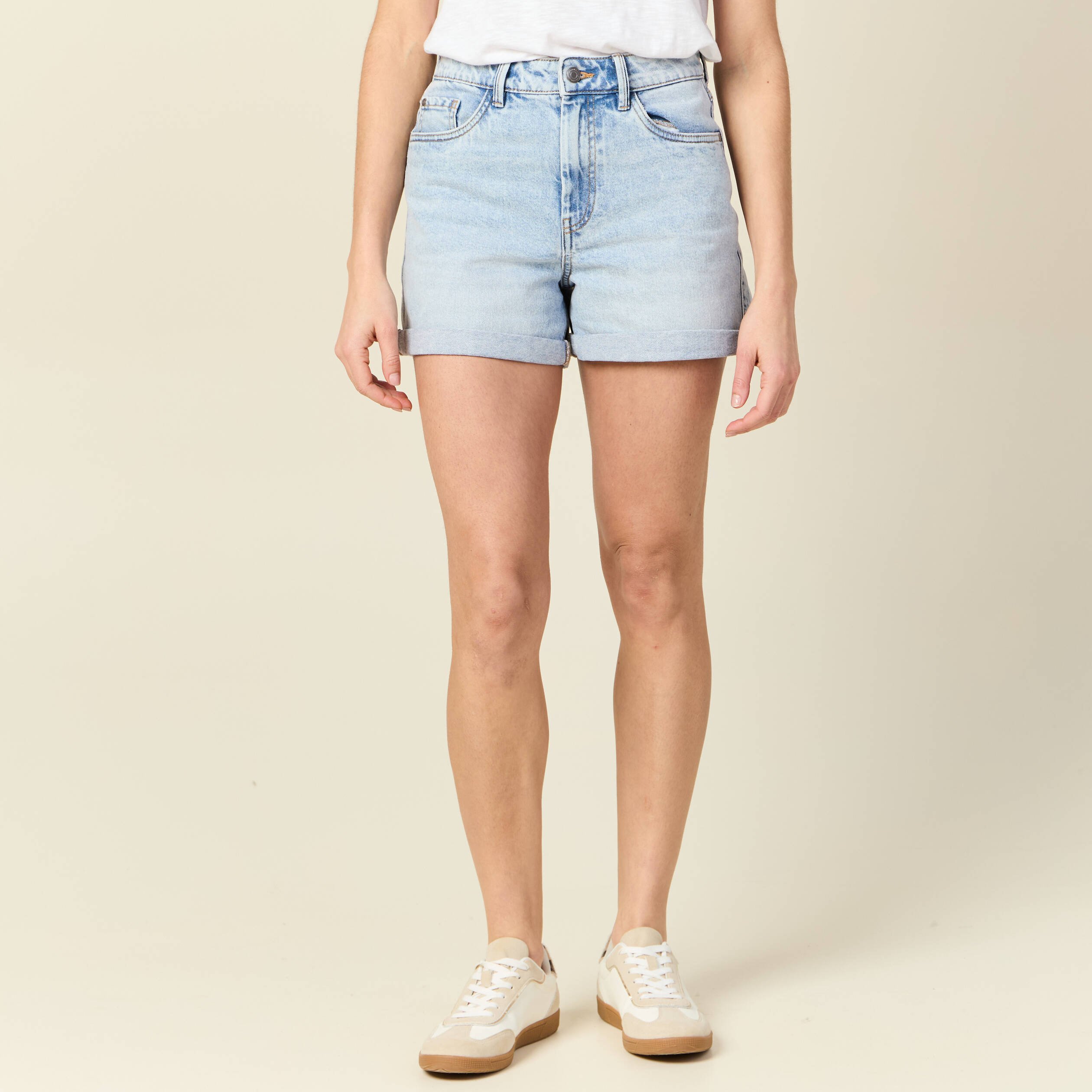 short mom eco responsable denim snow bleu femme Short mom éco-responsable denim snow bleu femme