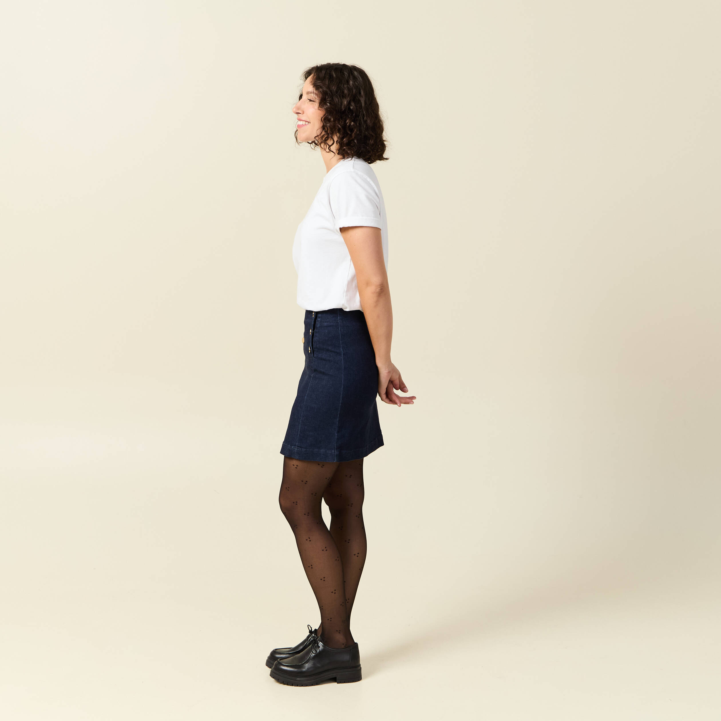 Jupe en jeans denim brut femme