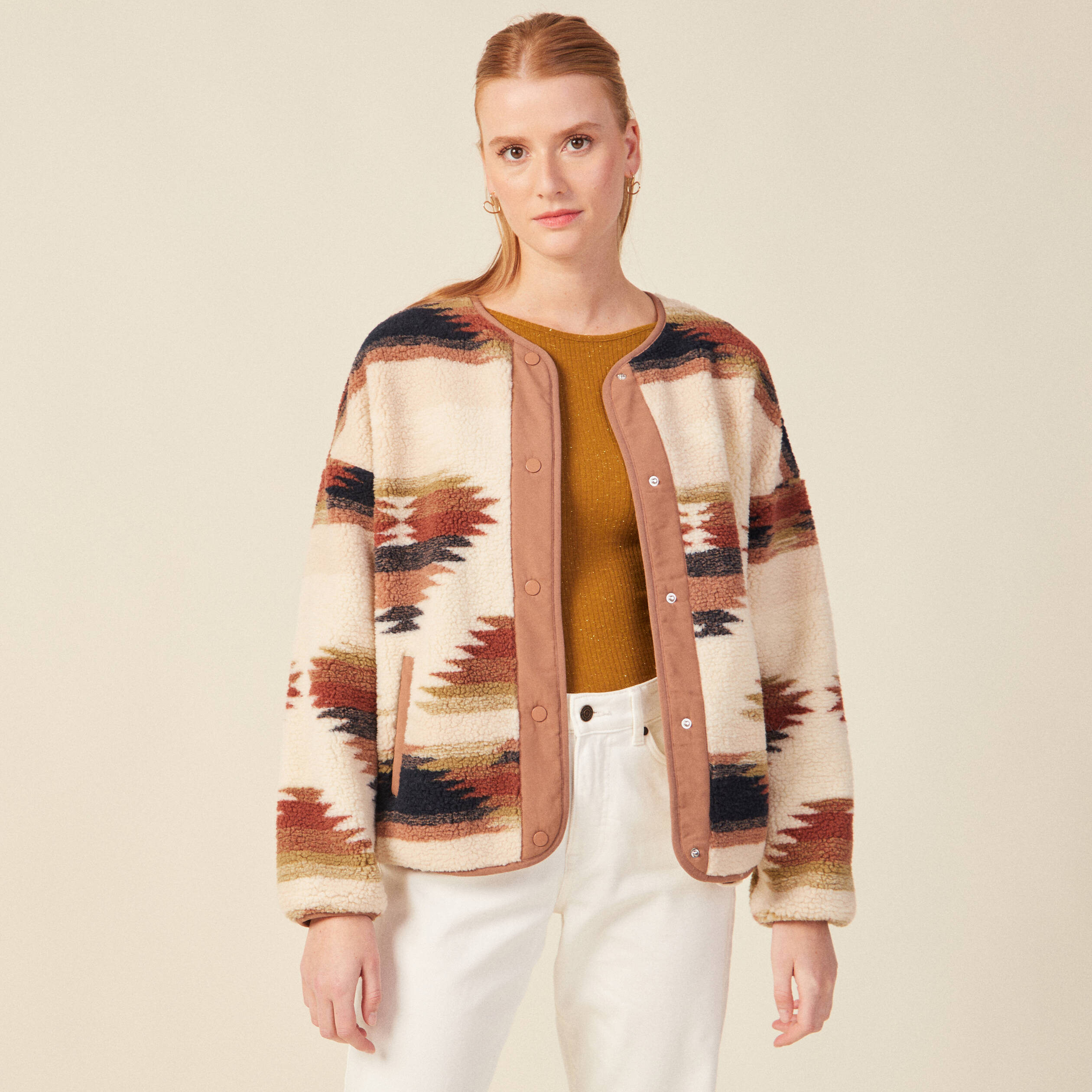 Gilet éco-responsable ecru femme