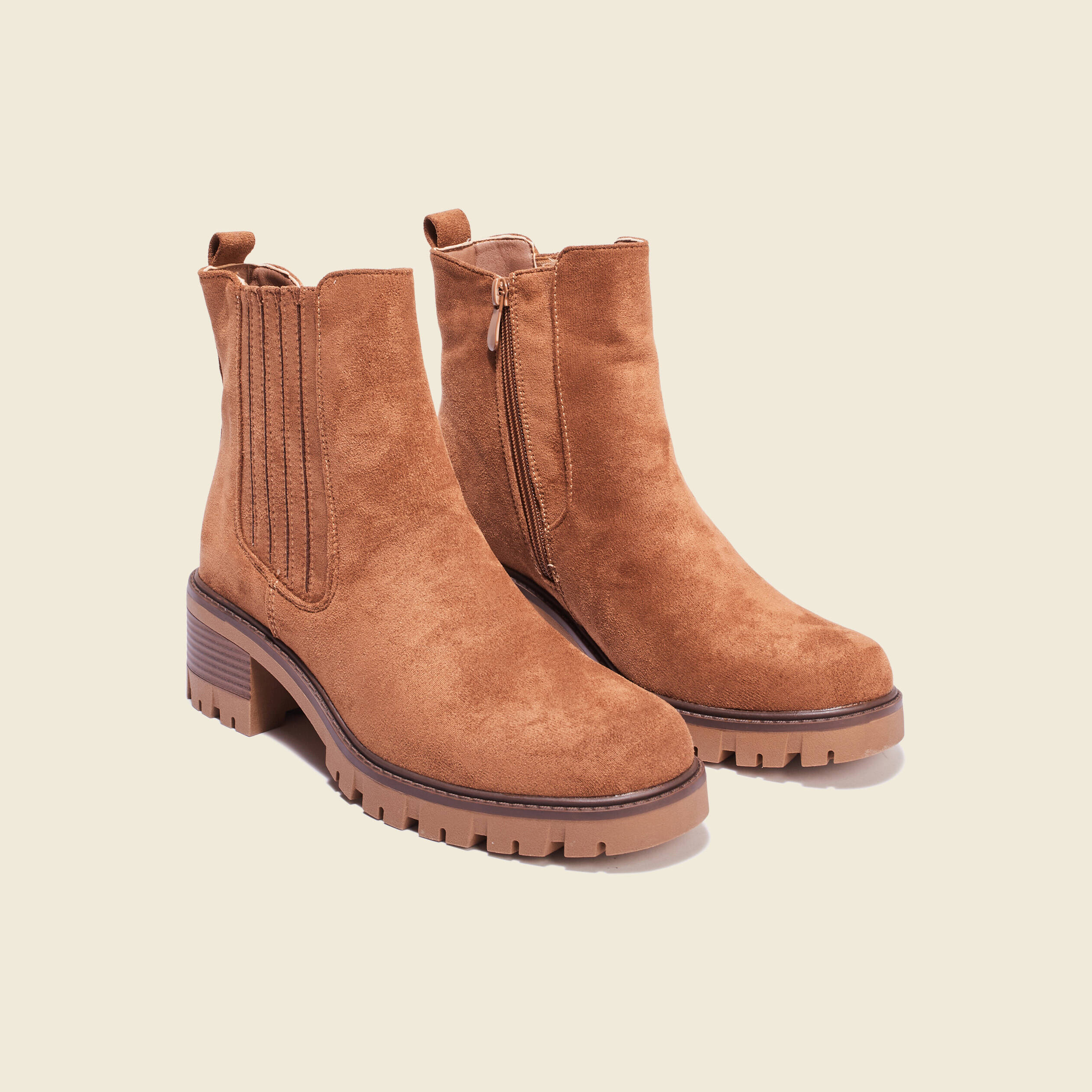 bottines chelsea crantees marron femme Bottines chelsea crantées marron femme