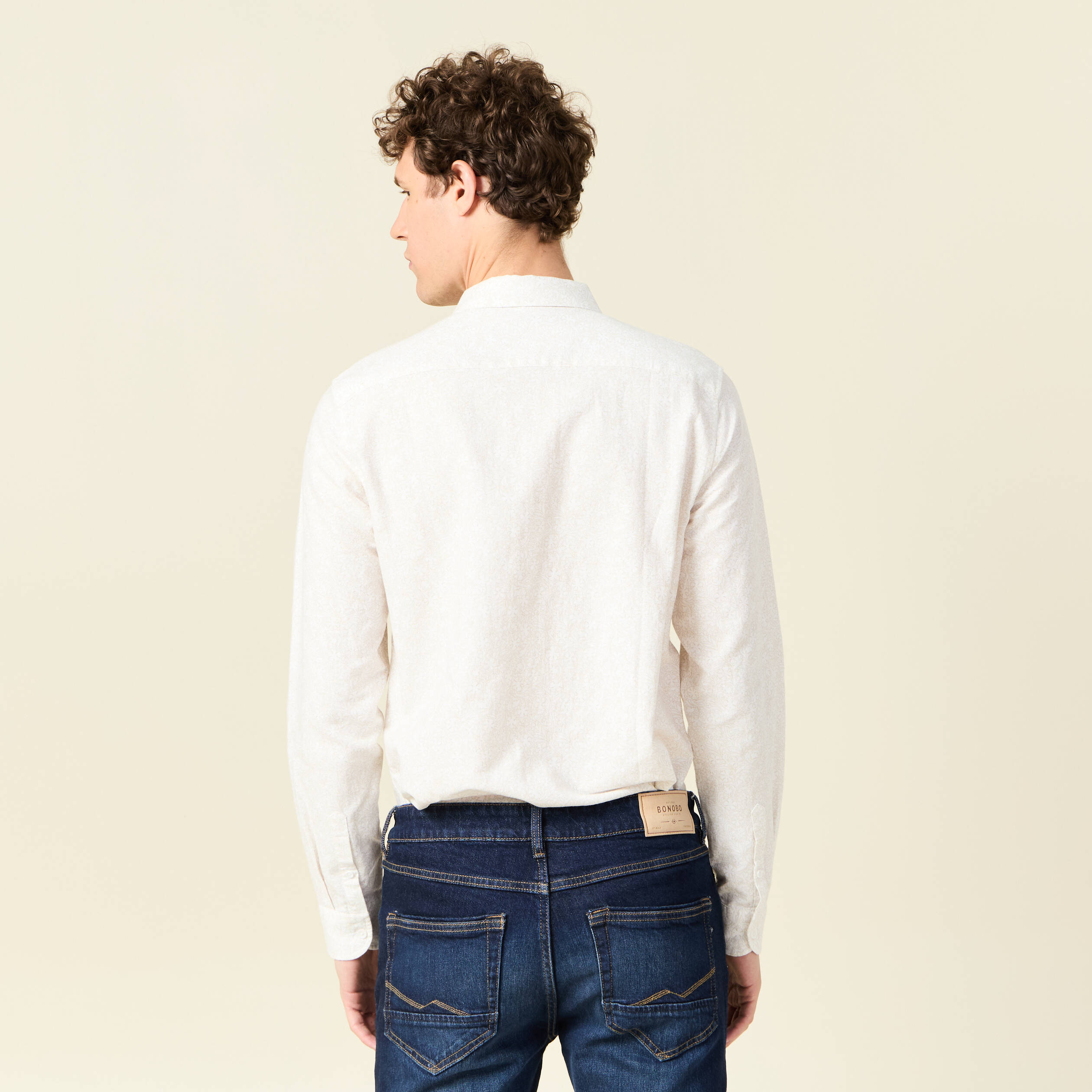 Chemise Bonobos Manches Courtes Homme – Bleu, Taille S, Coupe Slim, Imprimé Poisson