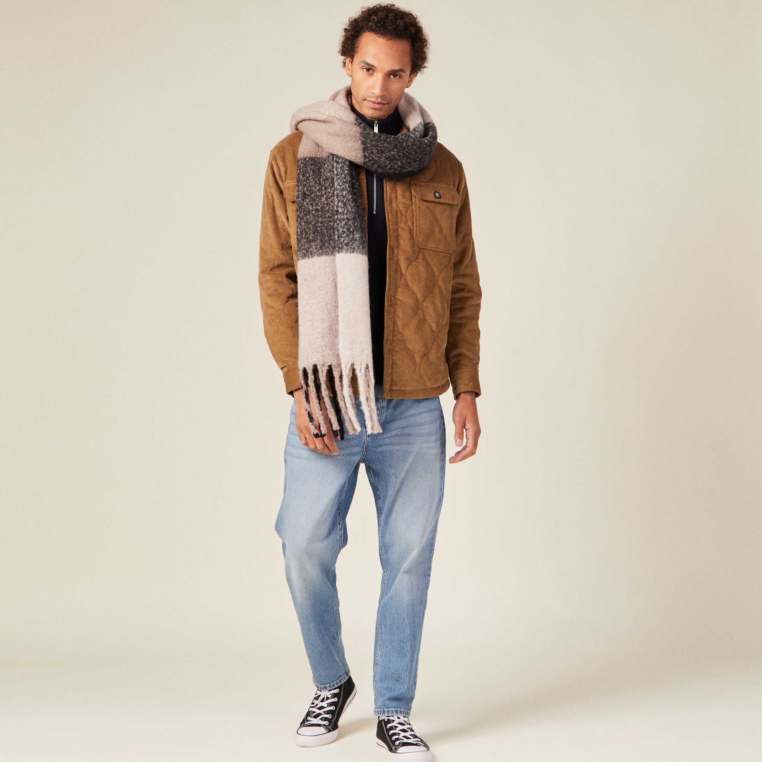 Pull manches longues bleu marine homme