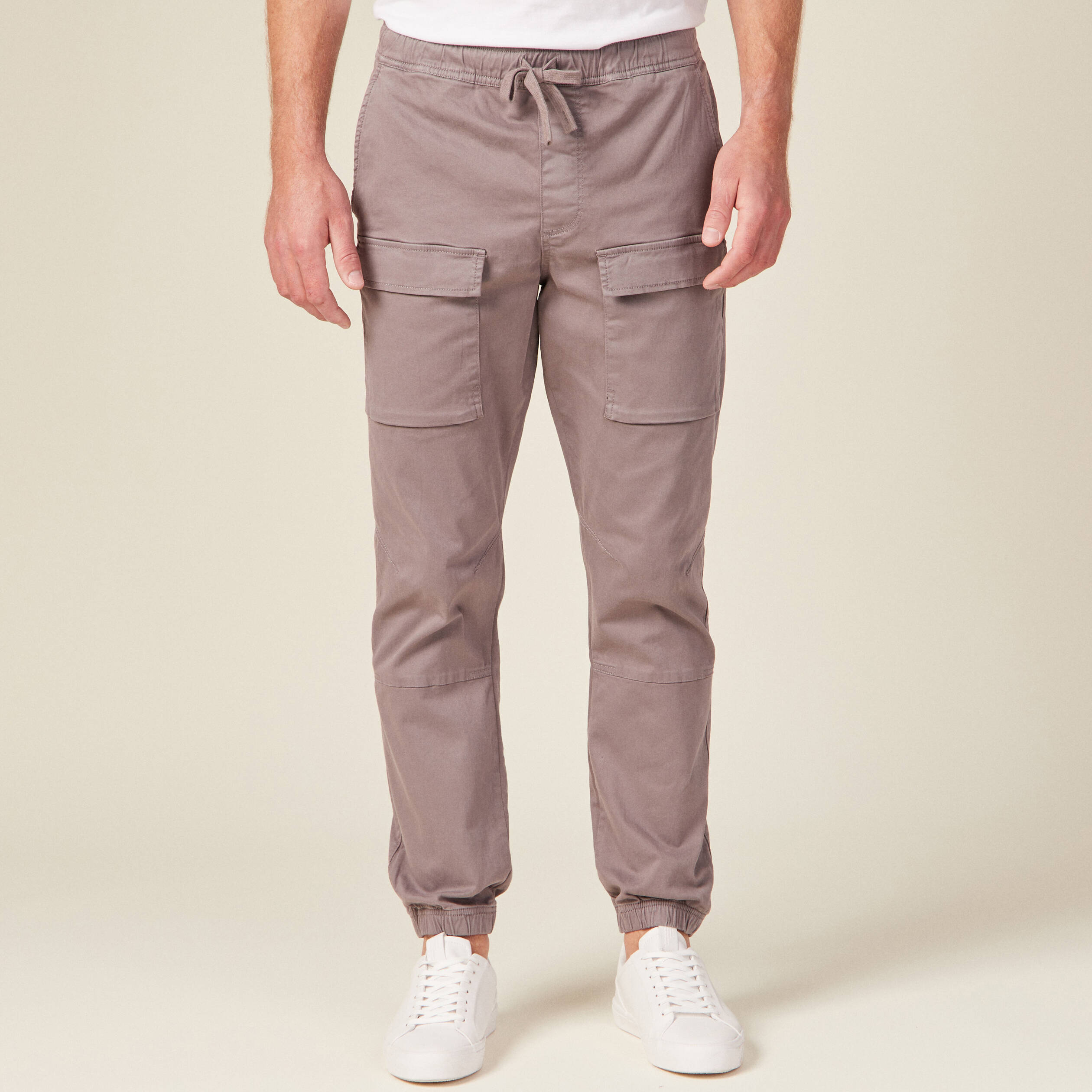 Pantalon battle élastiqué gris homme