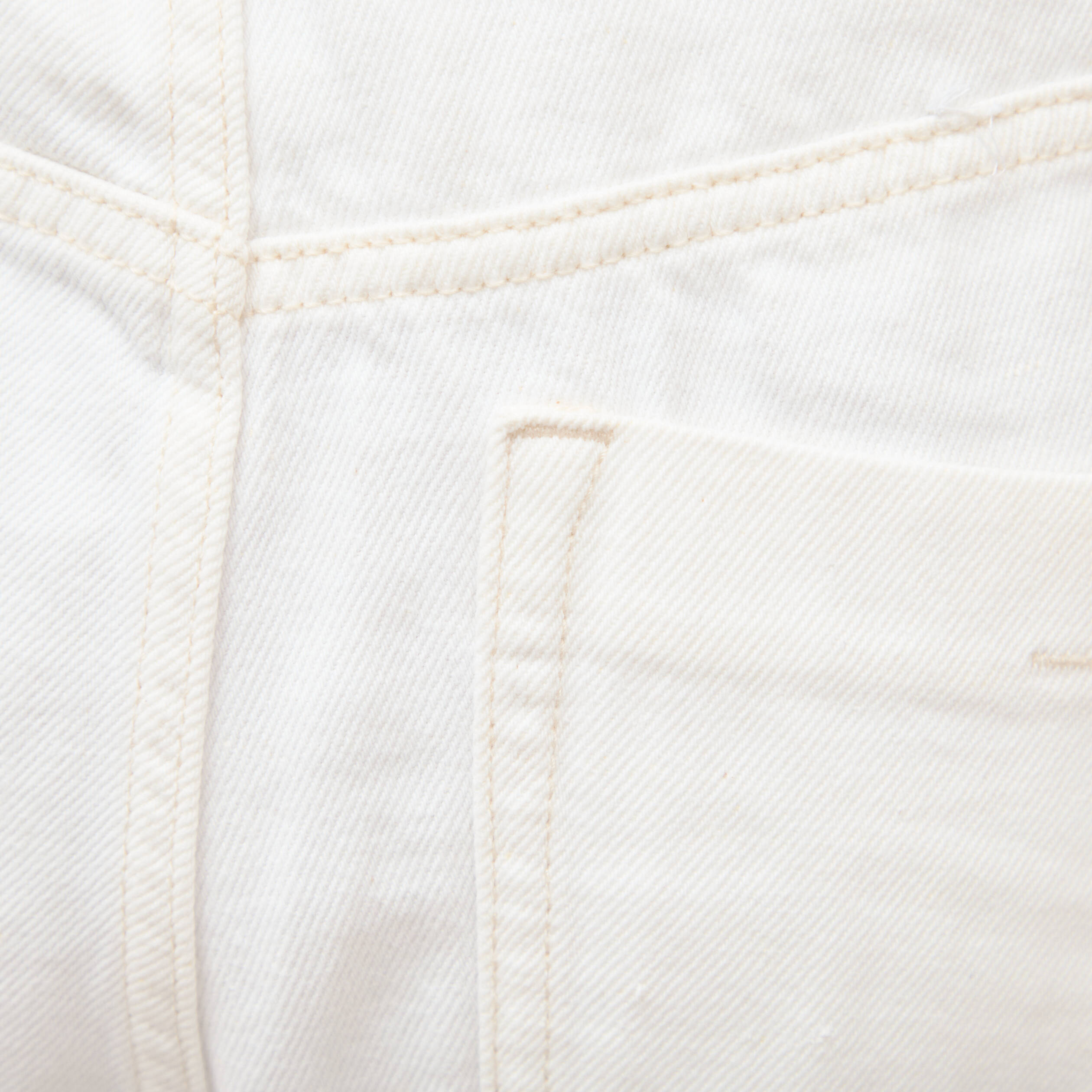 Jeans boyfriend ceintur&eacute; denim blanc femme