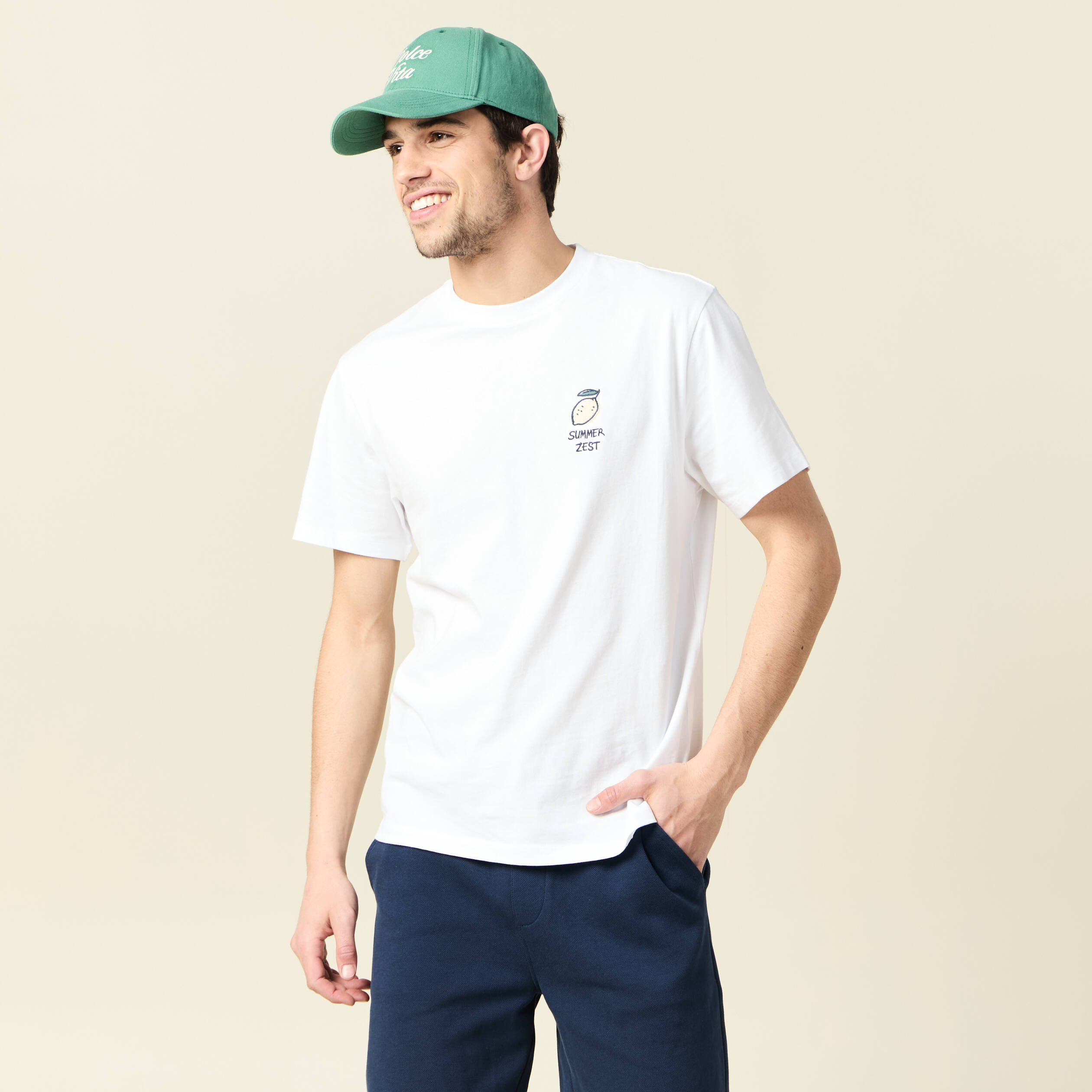 T-shirt manches courtes blanc homme