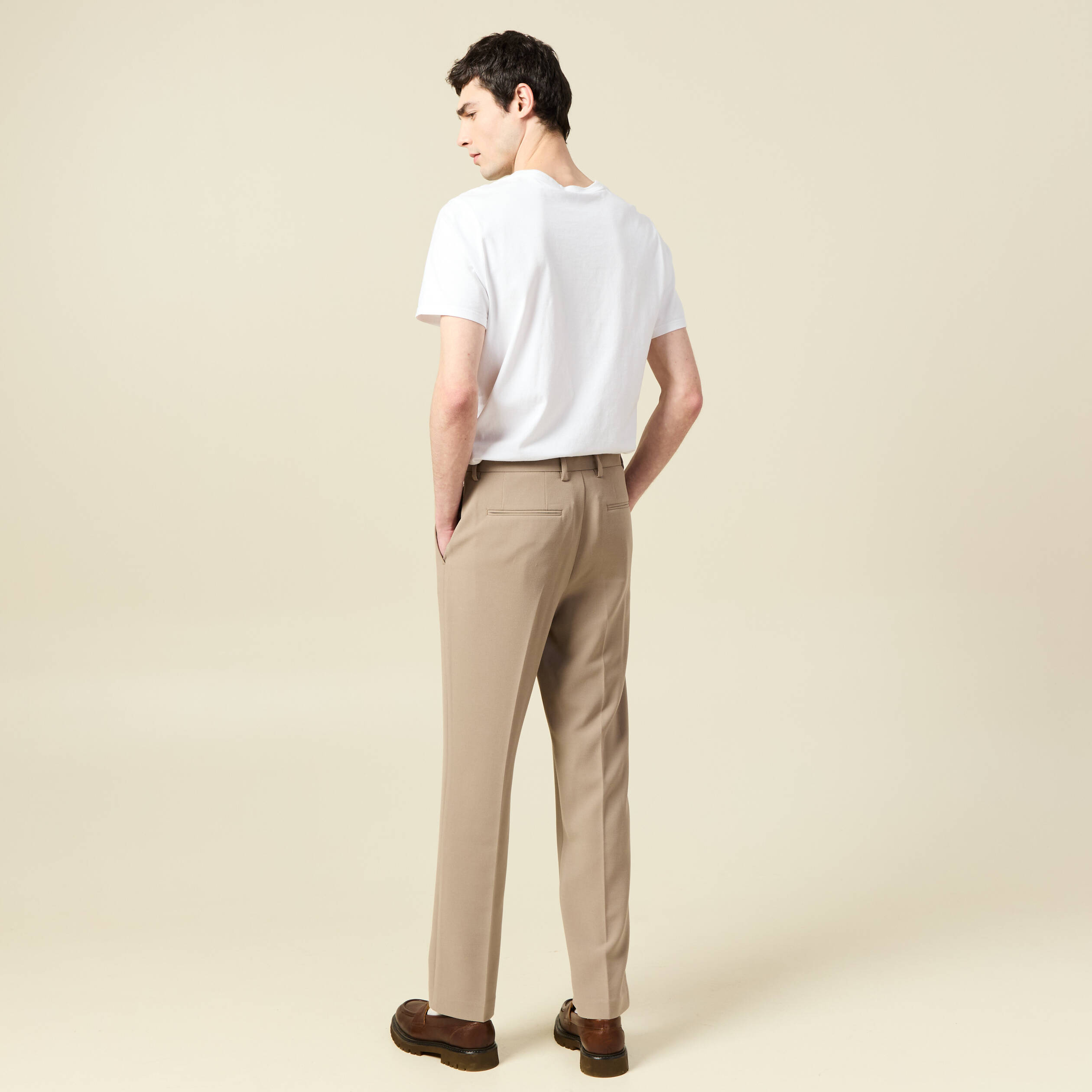 Pantalon slim cigarette taupe homme