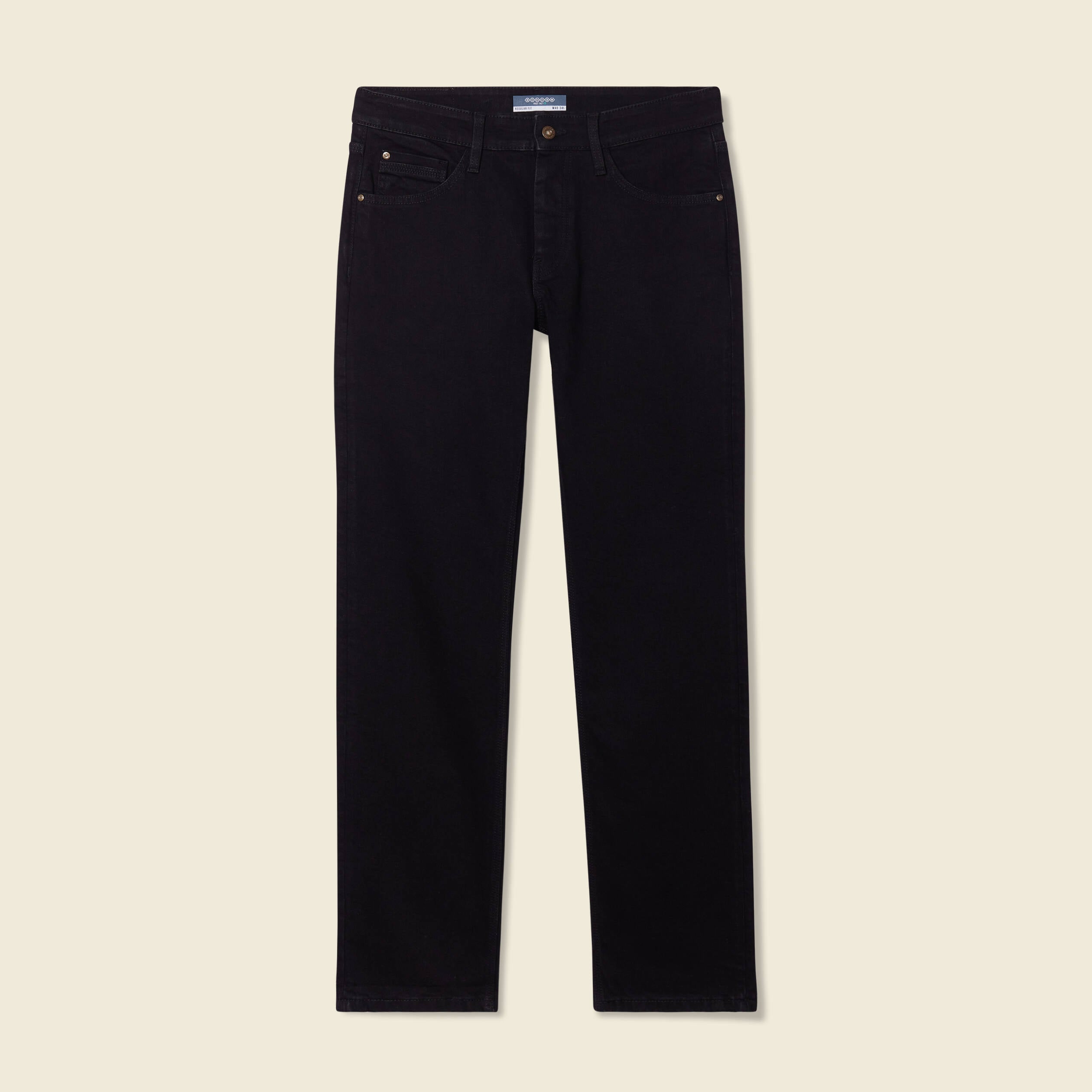 Jeans regular longueur 34 denim noir homme