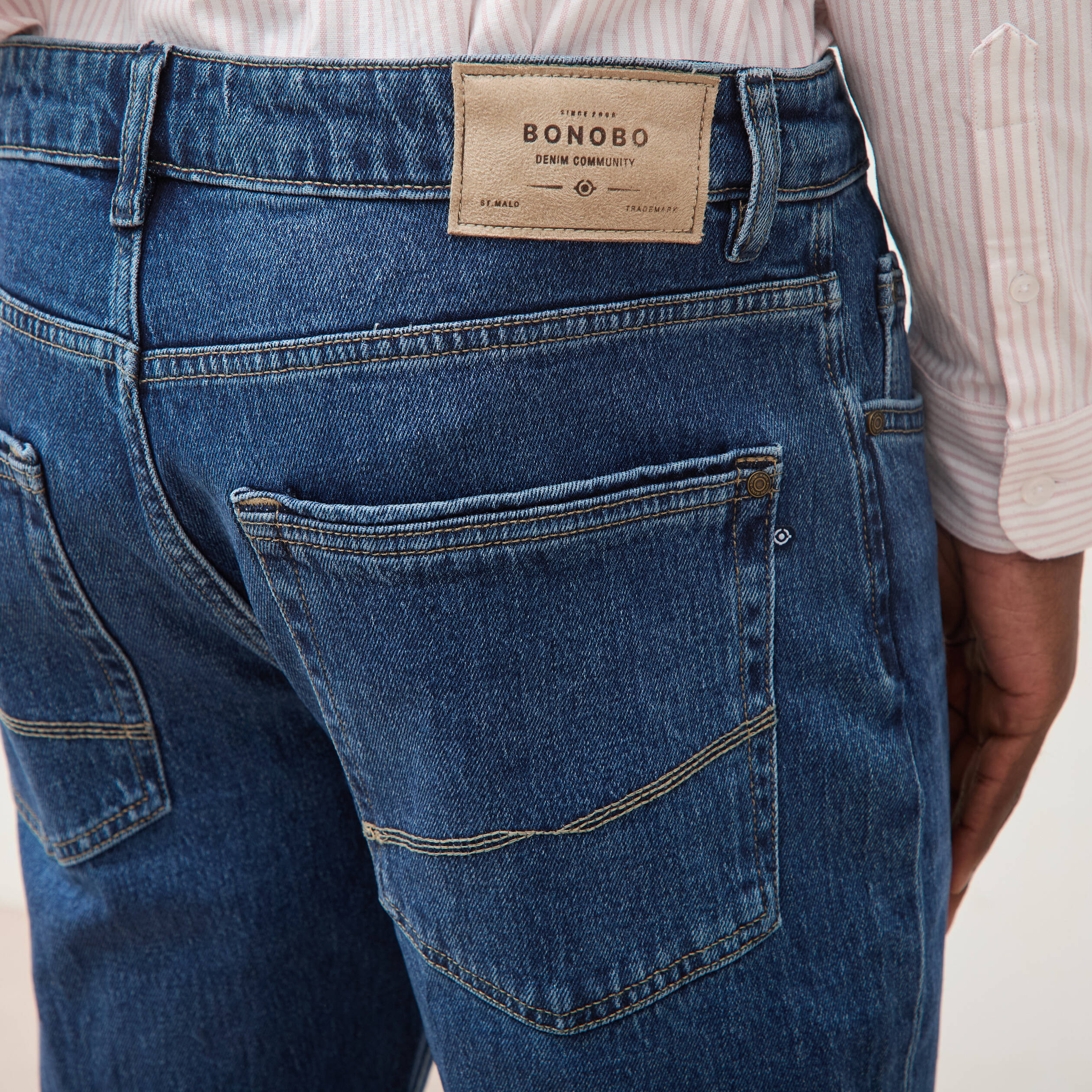 Jeans regular longueur 32 denim stone homme