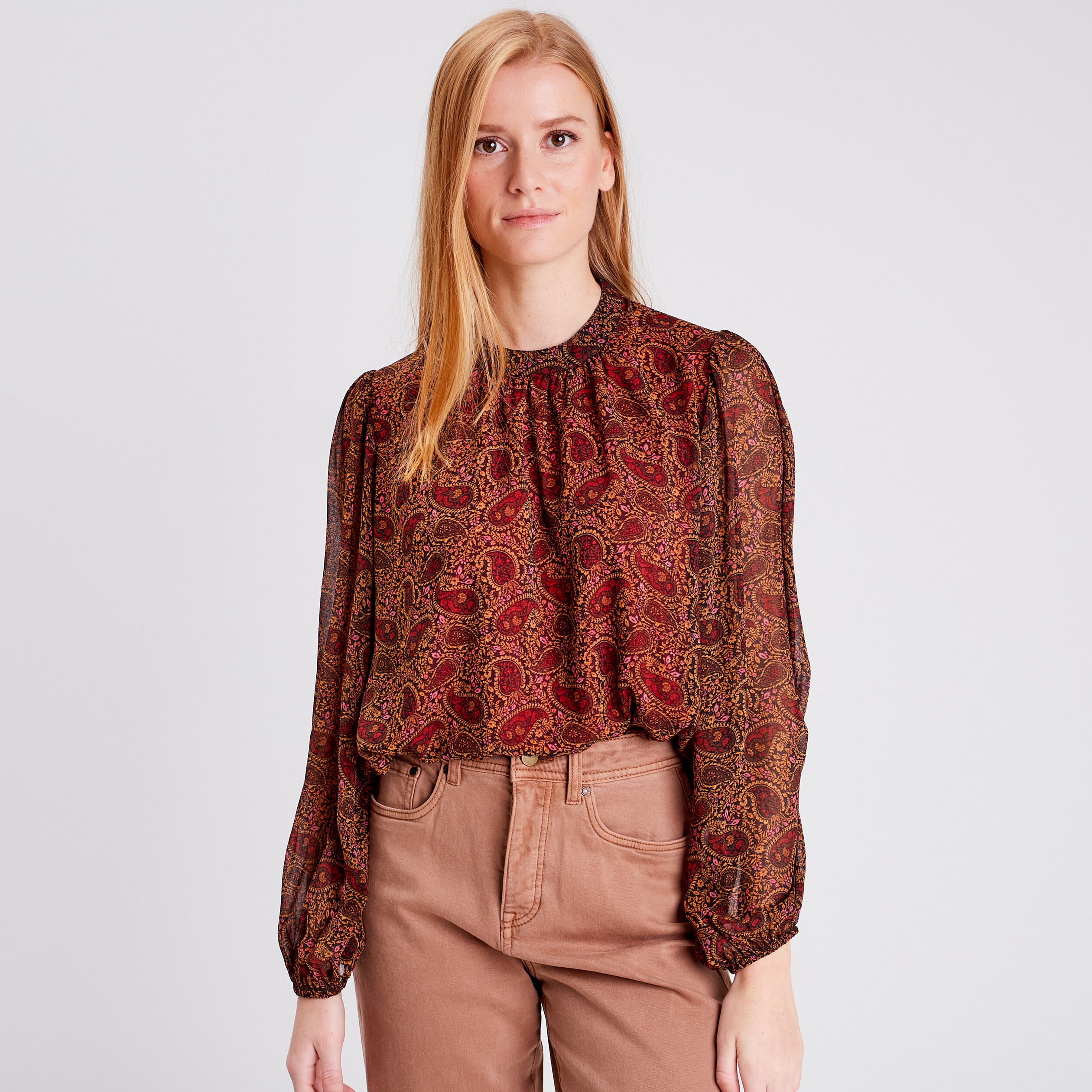 Blouse manches longues noir femme