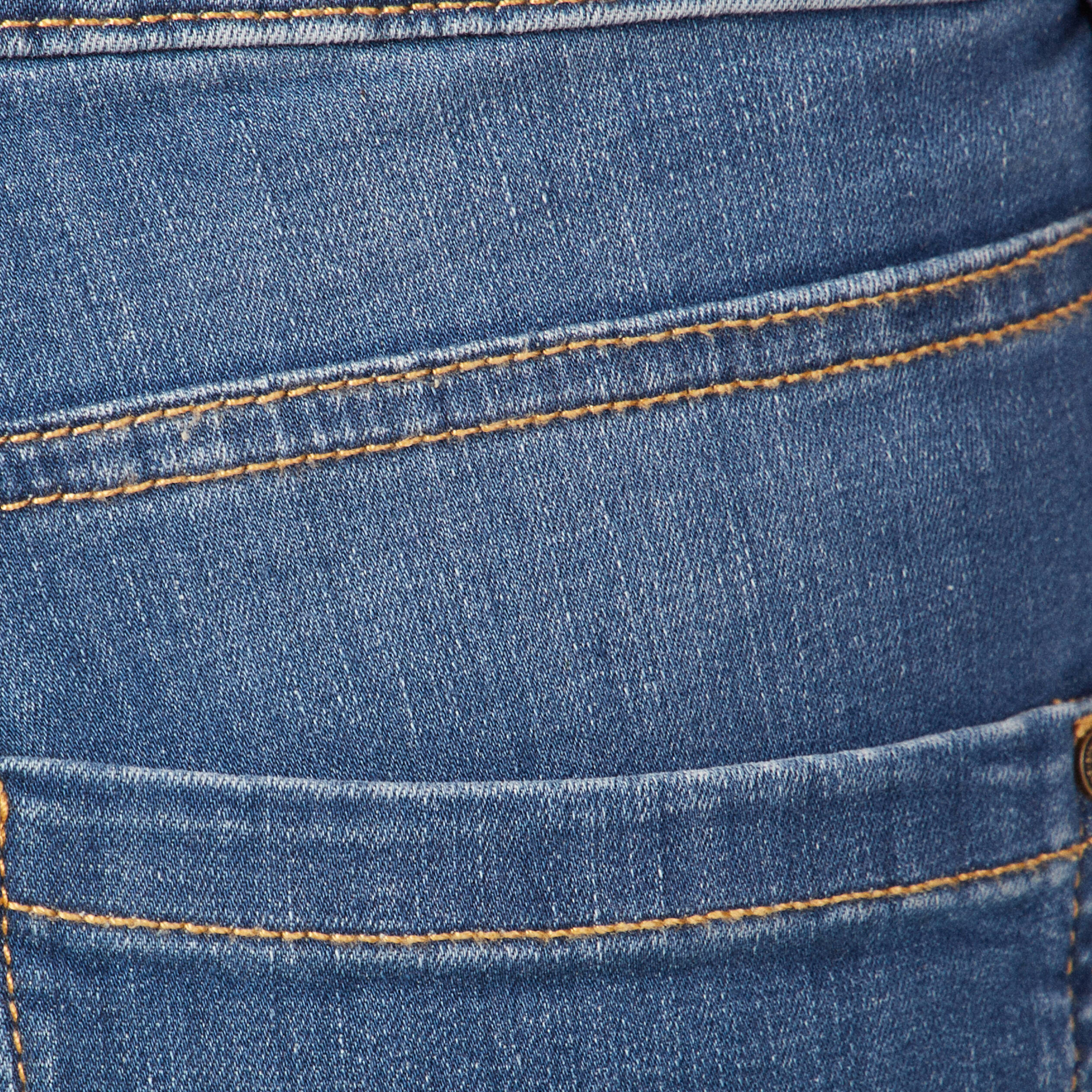 Jeans bootcut détails tressés denim stone femme