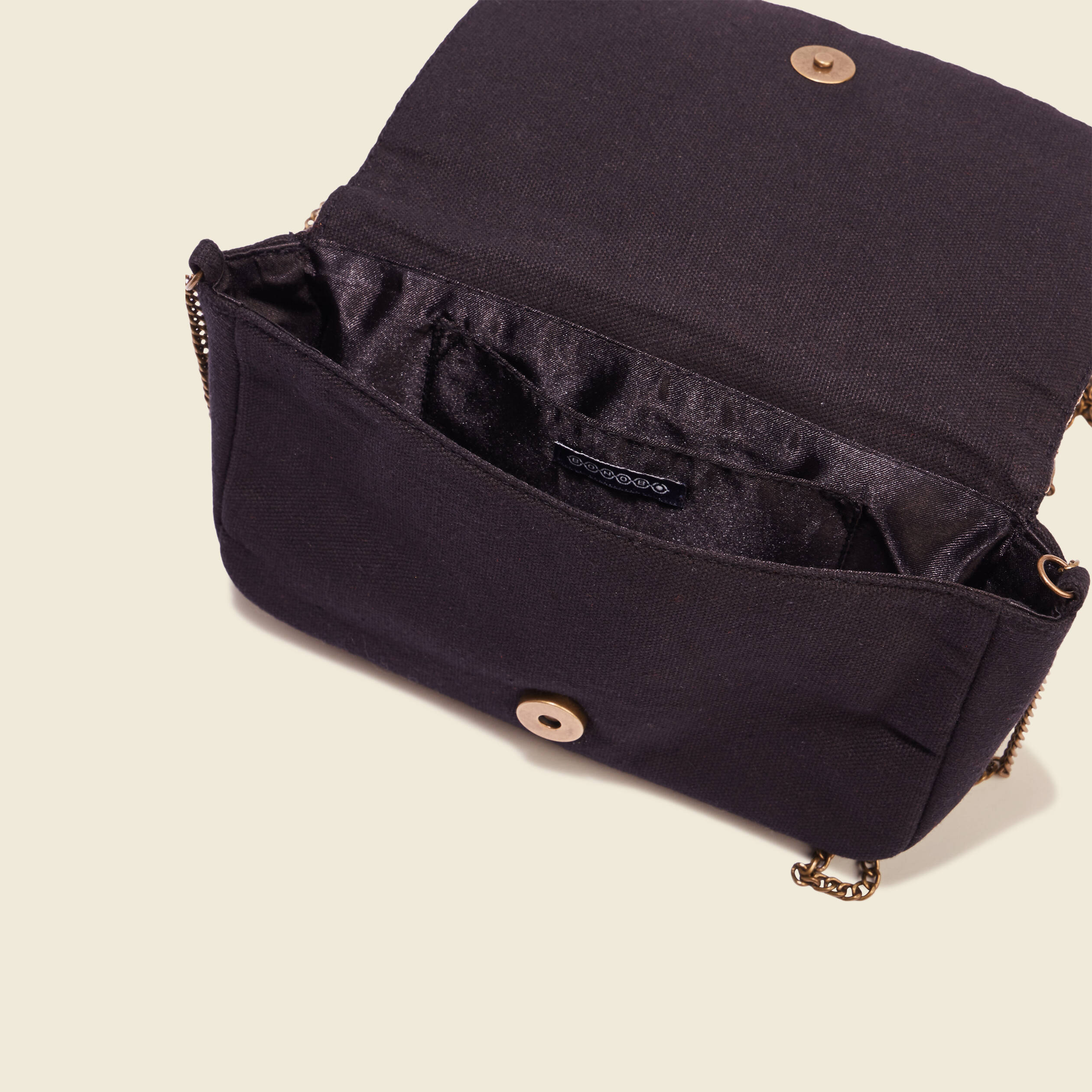 Sac à sequins et perles noir femme