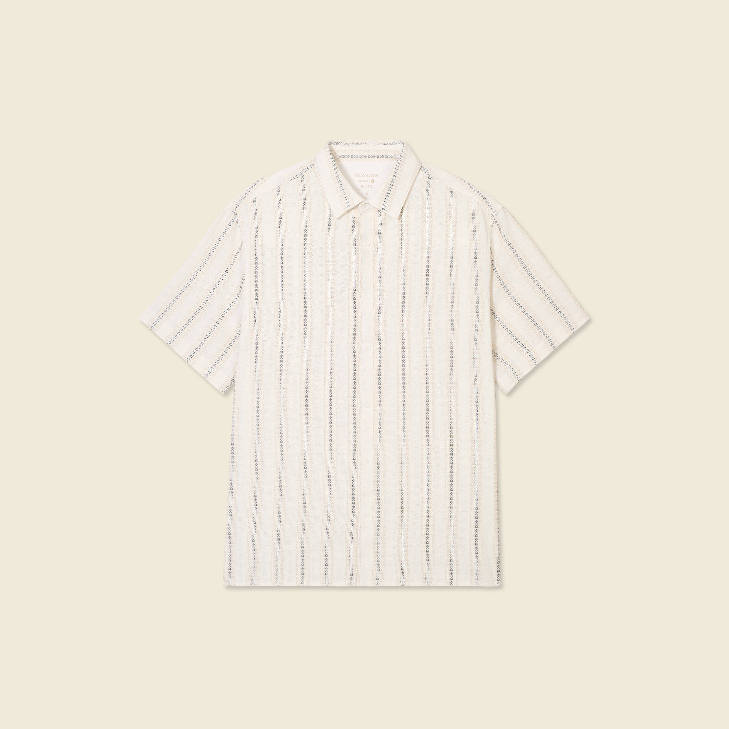Chemise manches courtes ecru homme