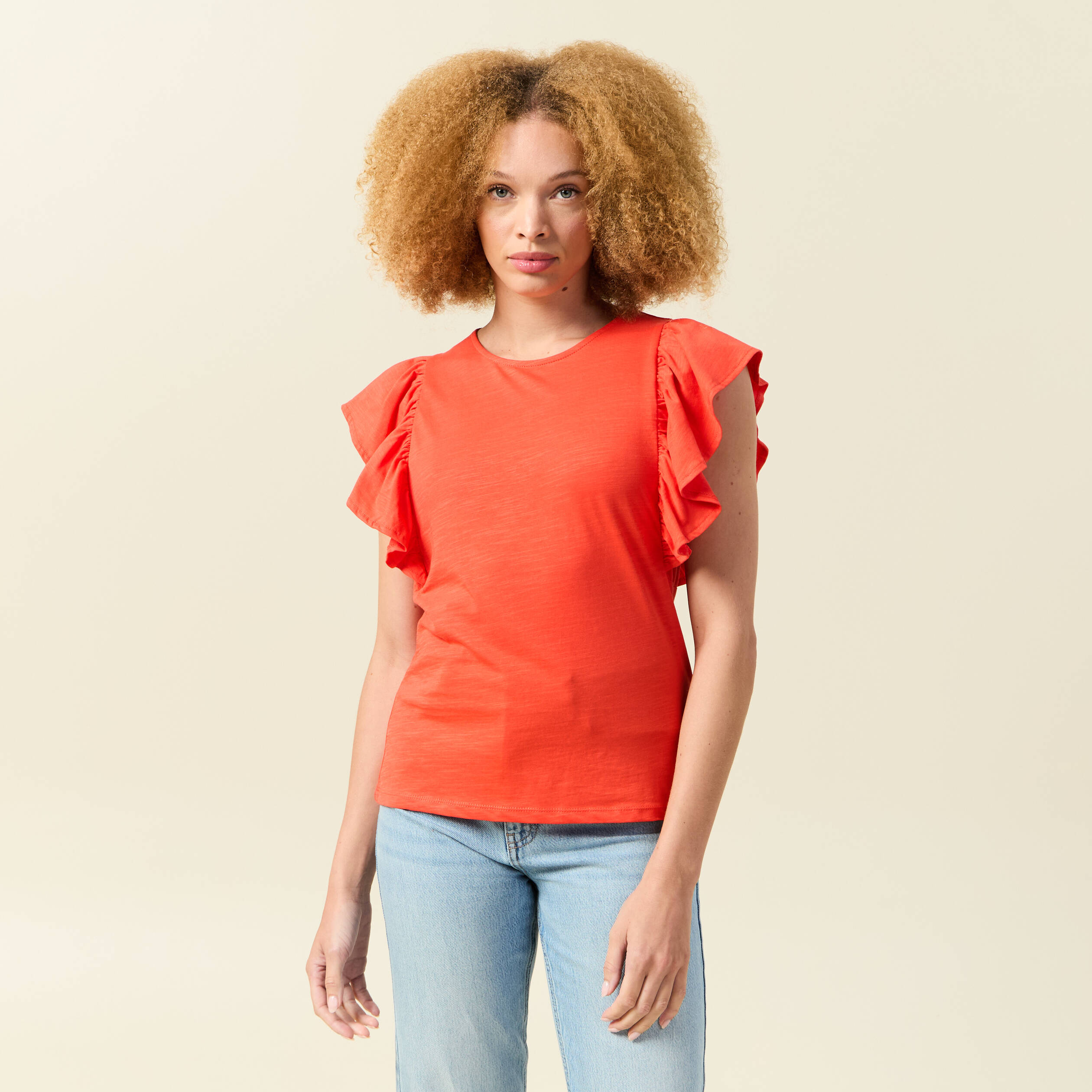 Débardeur sans manches orange foncé femme