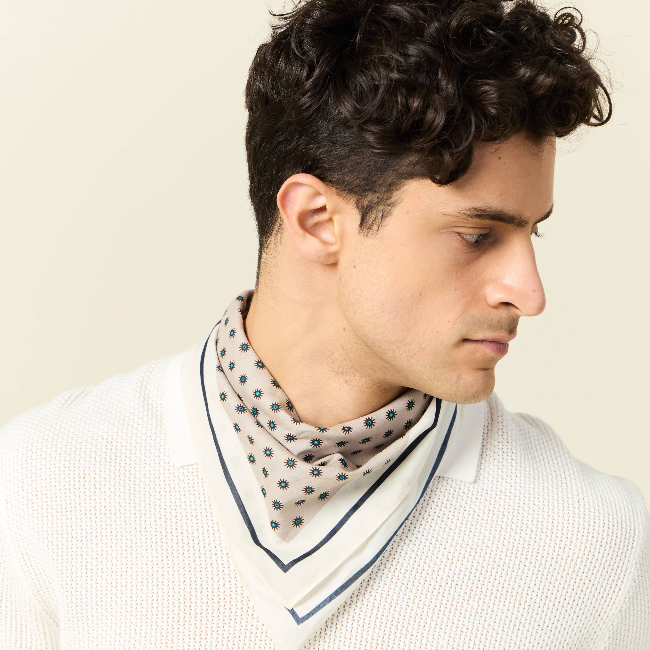 foulard beige homme Foulard beige homme