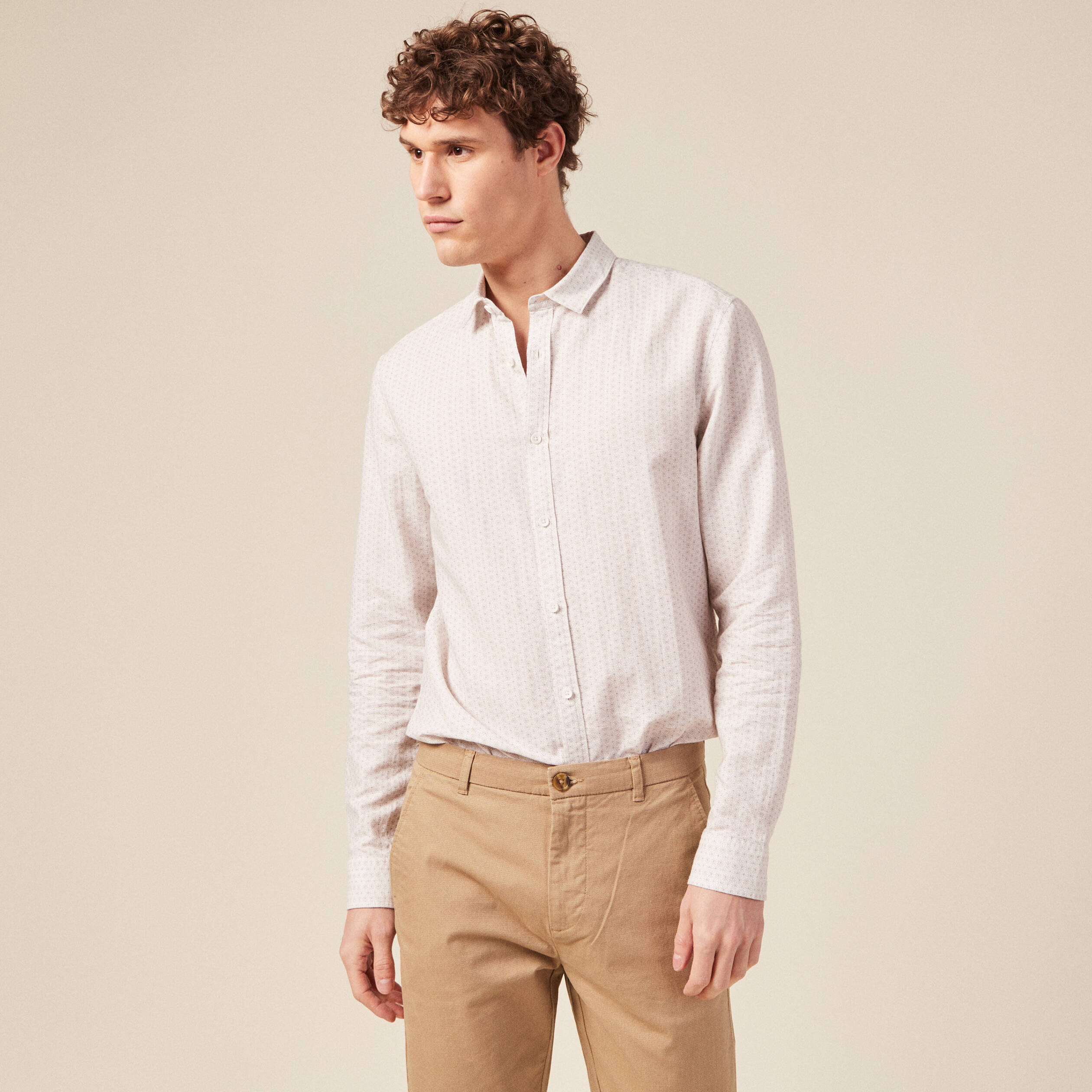 Chemise manches longues blanc homme