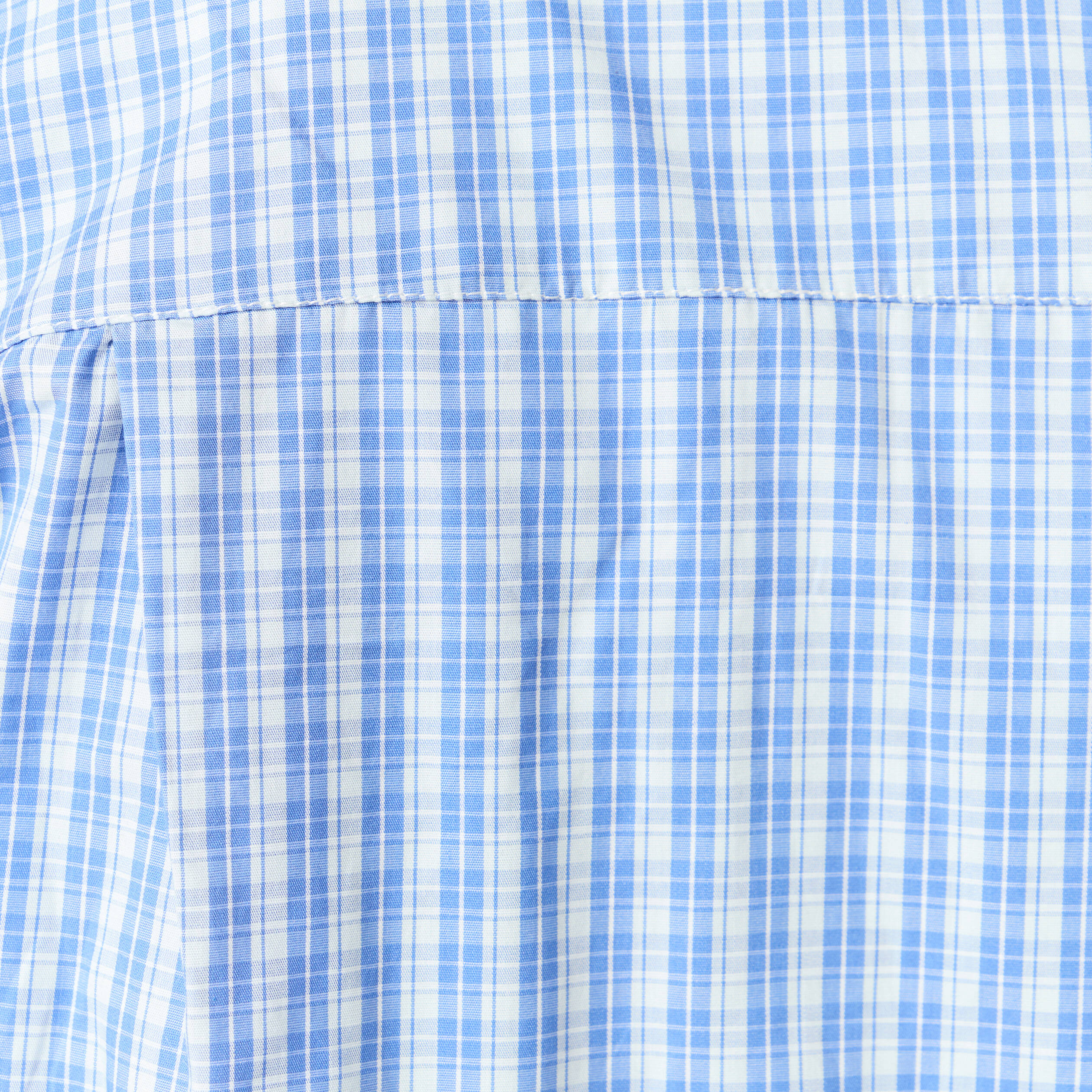 Chemise droite courte en coton bleu clair femme
