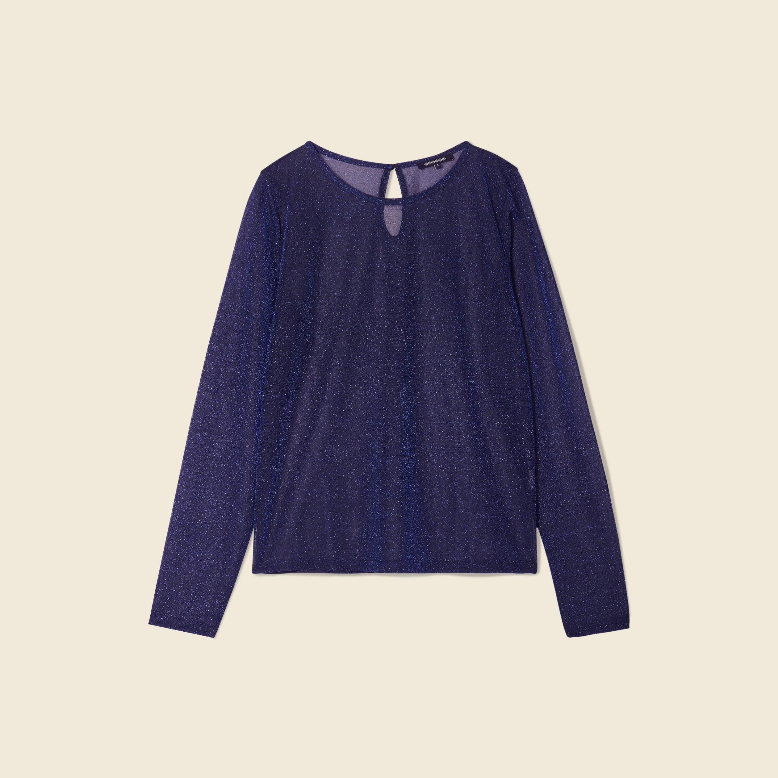 T-shirt manches longues bleu canard femme