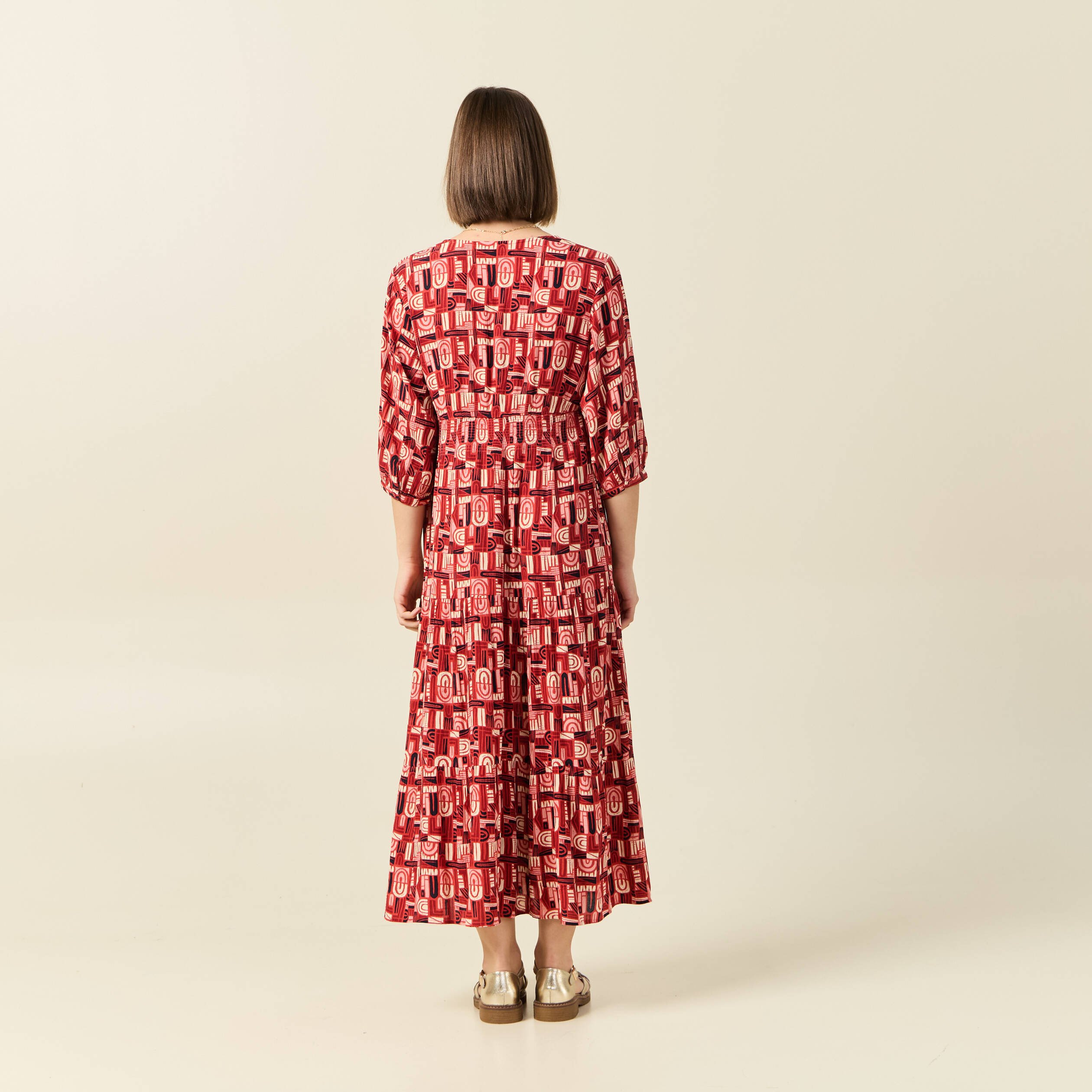 robe longue droite fluide rouge fonce femme Robe longue droite fluide rouge foncé femme