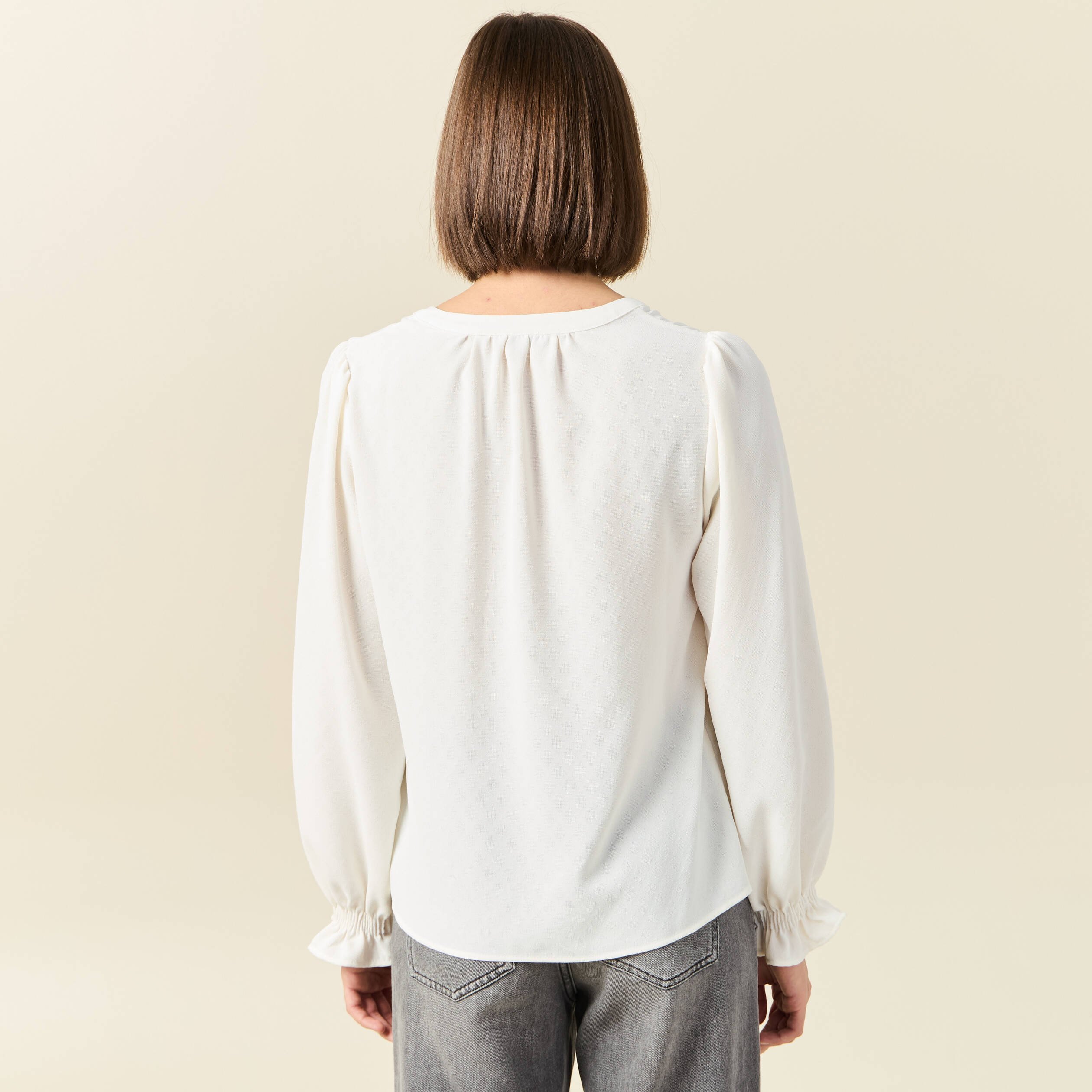 blouse manches longues ecru femme Blouse manches longues ecru femme