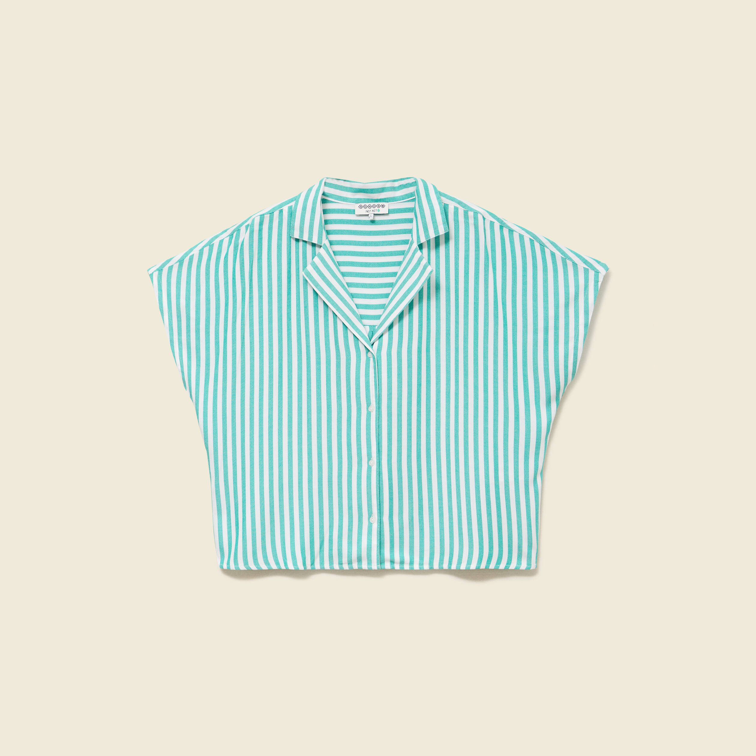 Chemise manches 3/4 vert turquoise femme