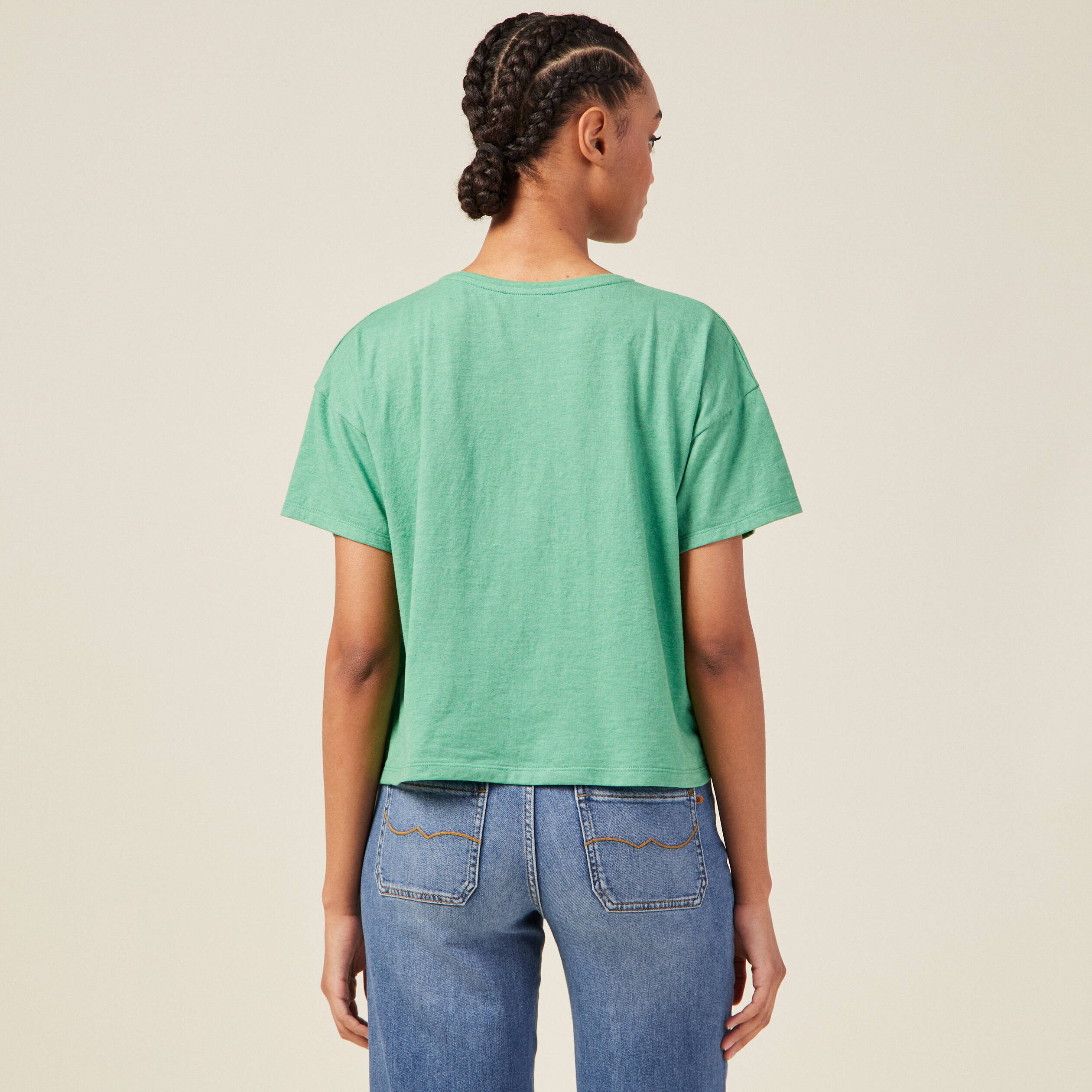 t shirt manches courtes vert femme T-shirt manches courtes vert femme