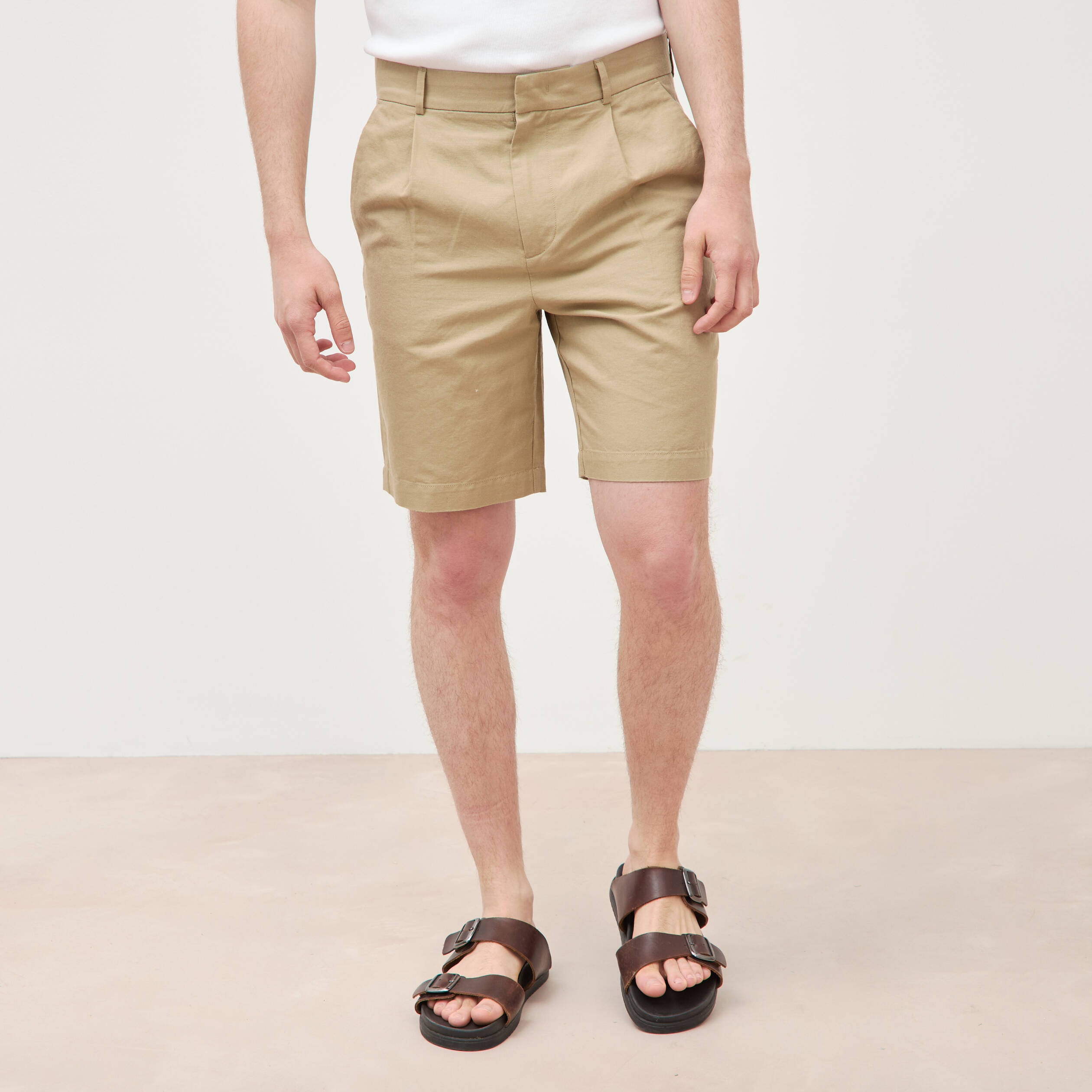 Bermuda vert olive homme