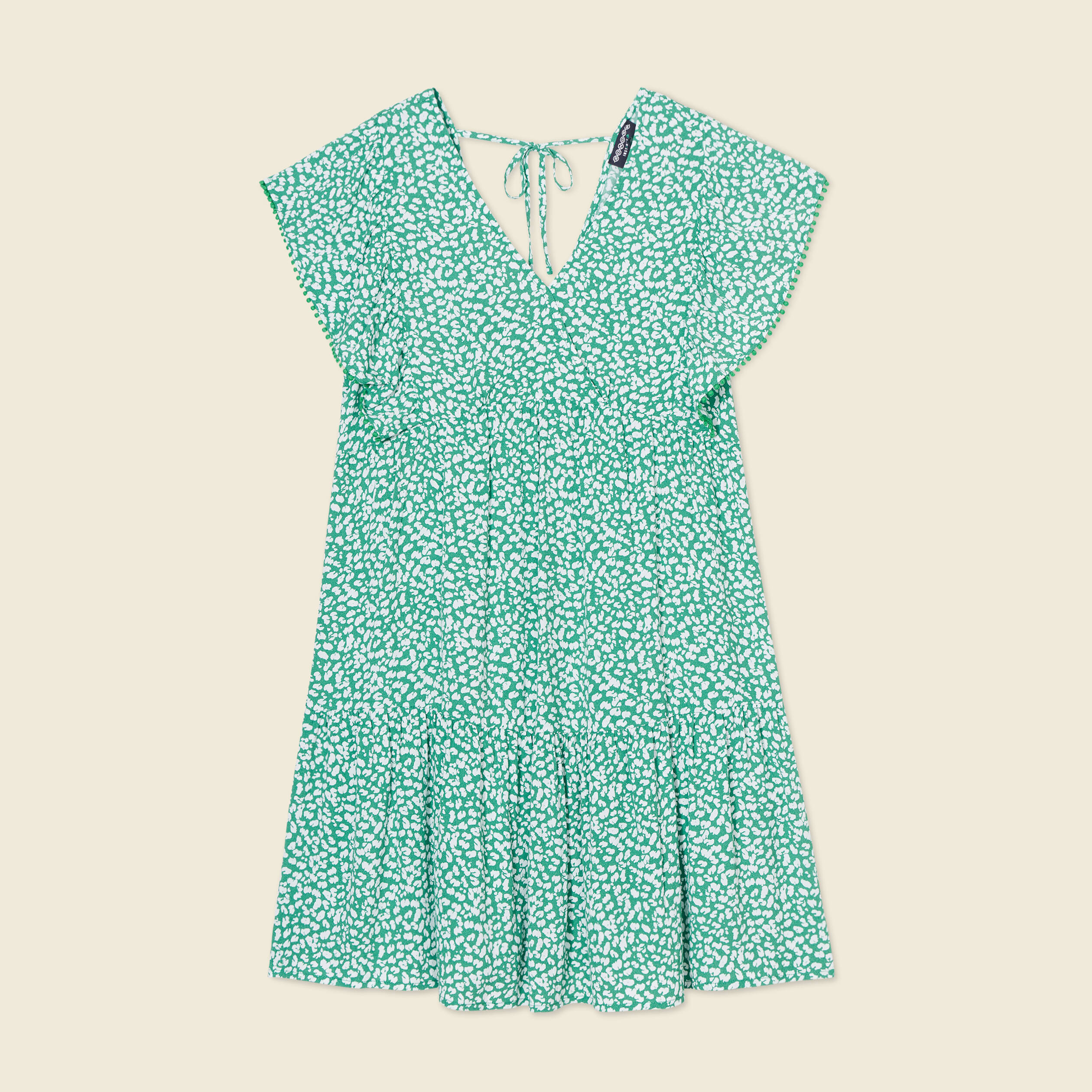 robe evasee dos en v vert femme Robe évasée dos en V vert femme