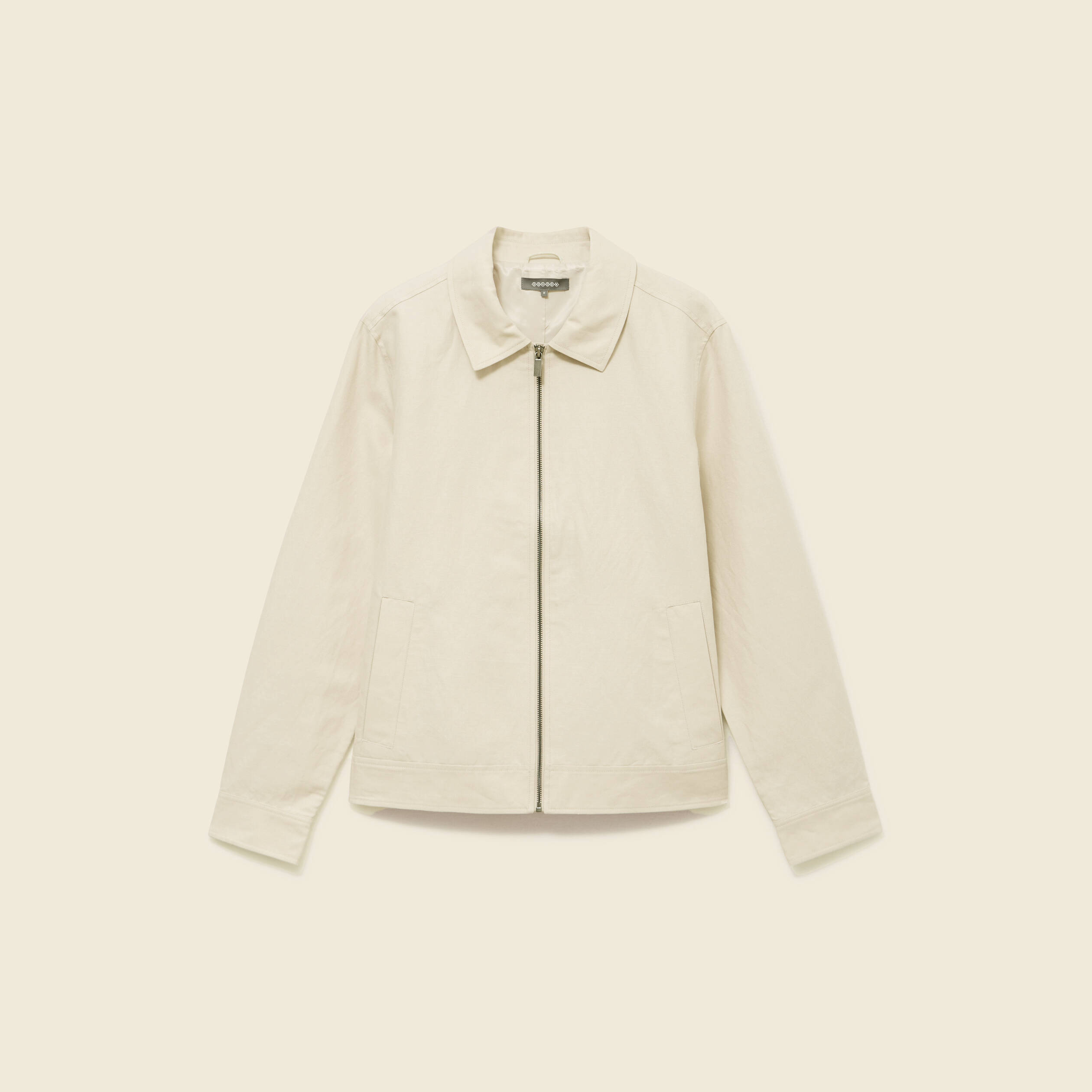 Blouson droit court manches longues sable homme