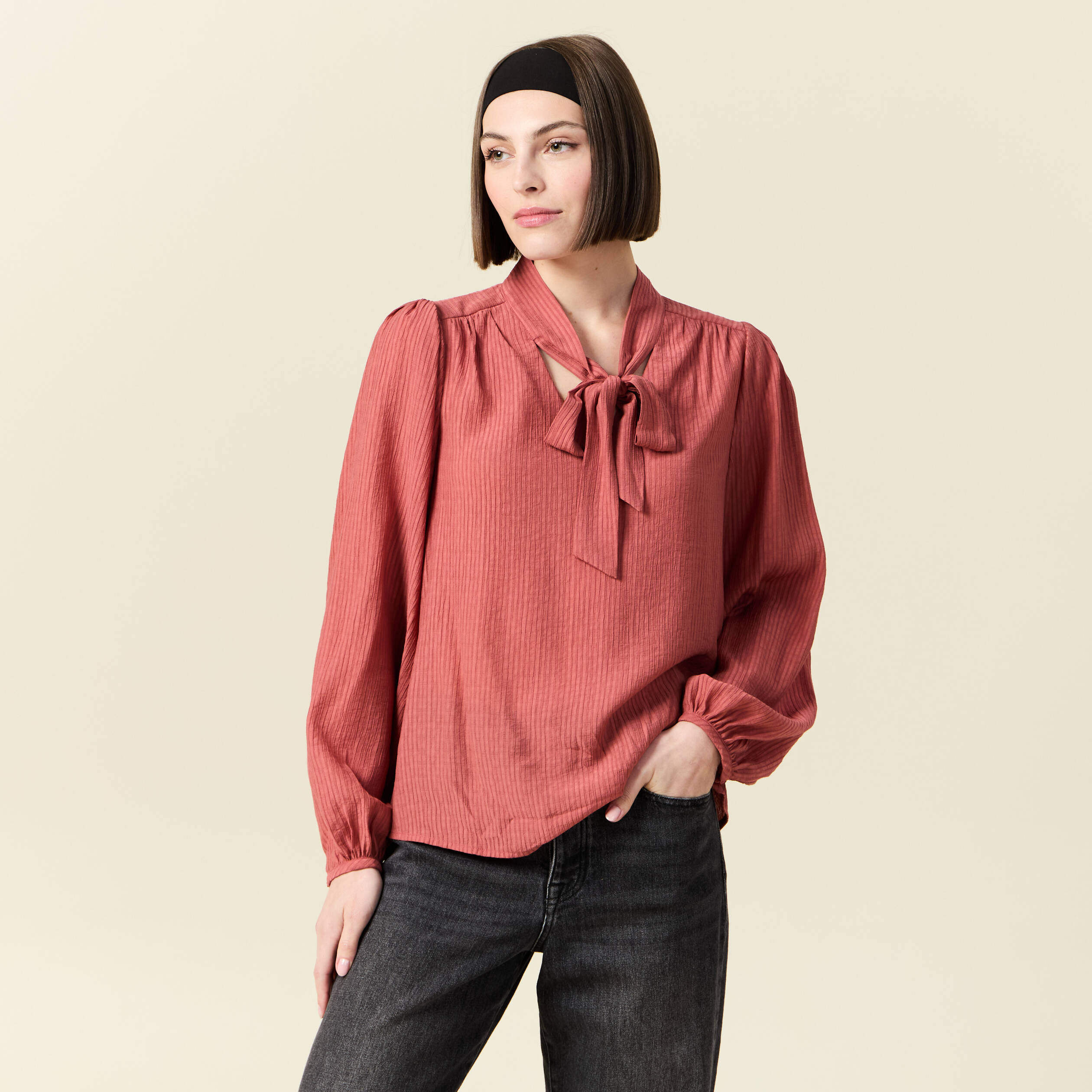 blouse manches longues vieux rose femme Blouse manches longues vieux rose femme