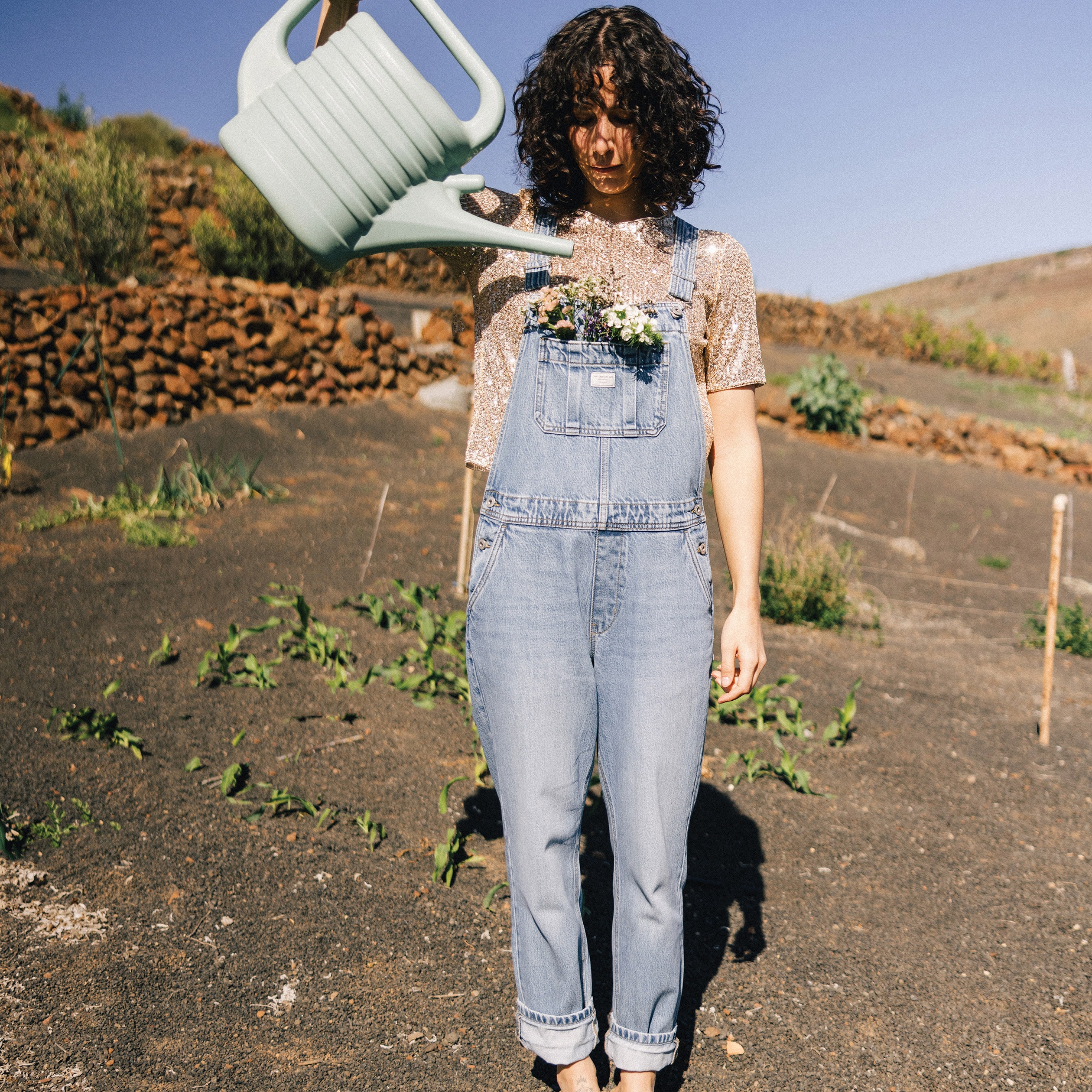 salopette en jean denim stone femme Salopette en jean denim stone femme
