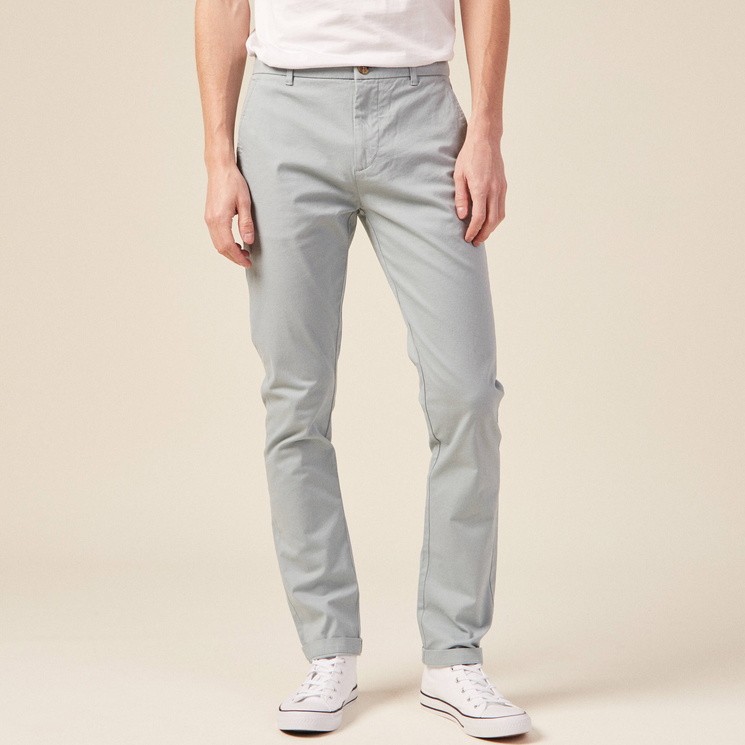 Pantalon chino longueur 32 bleu gris homme