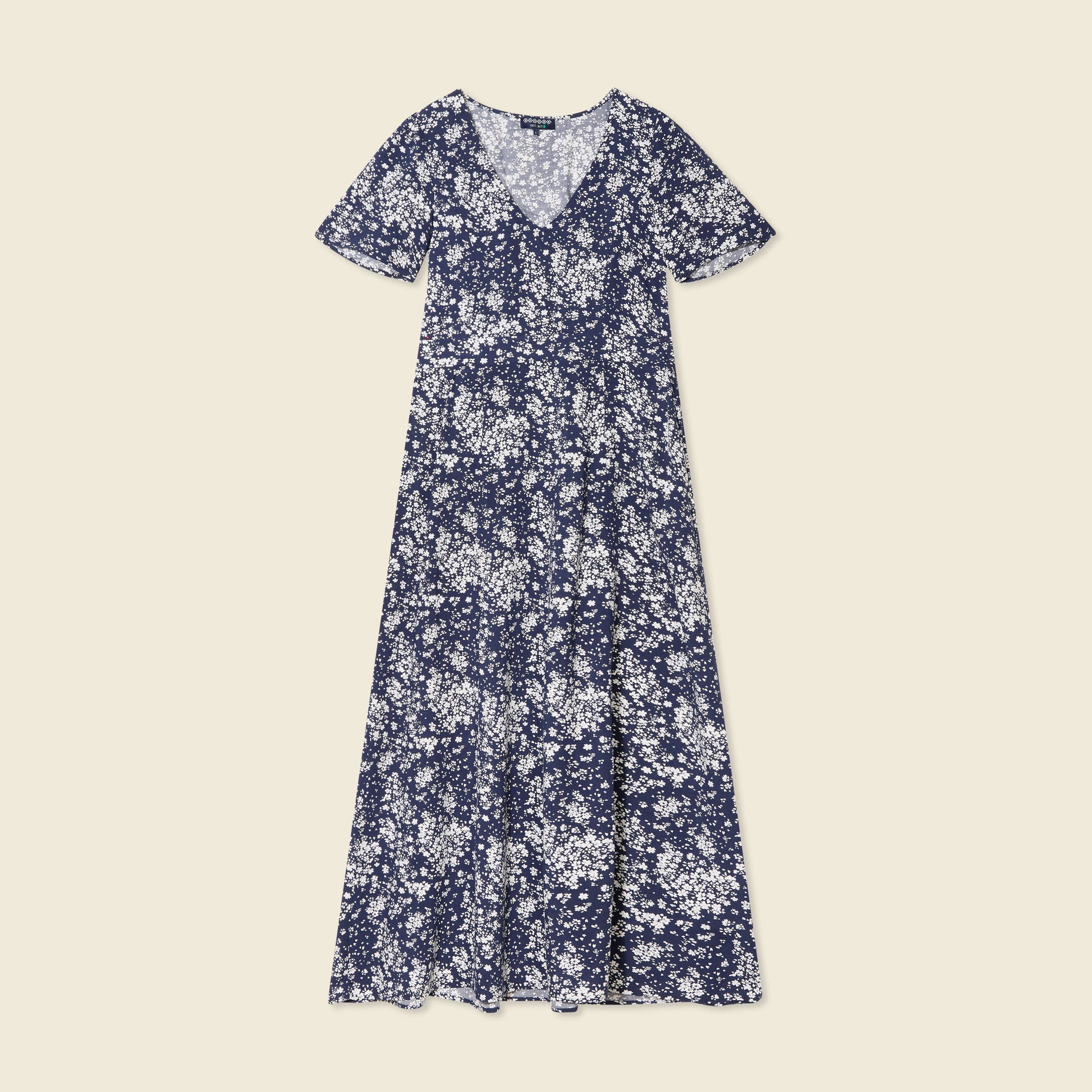 robe longue eco responsable bleu femme Robe longue éco-responsable bleu femme
