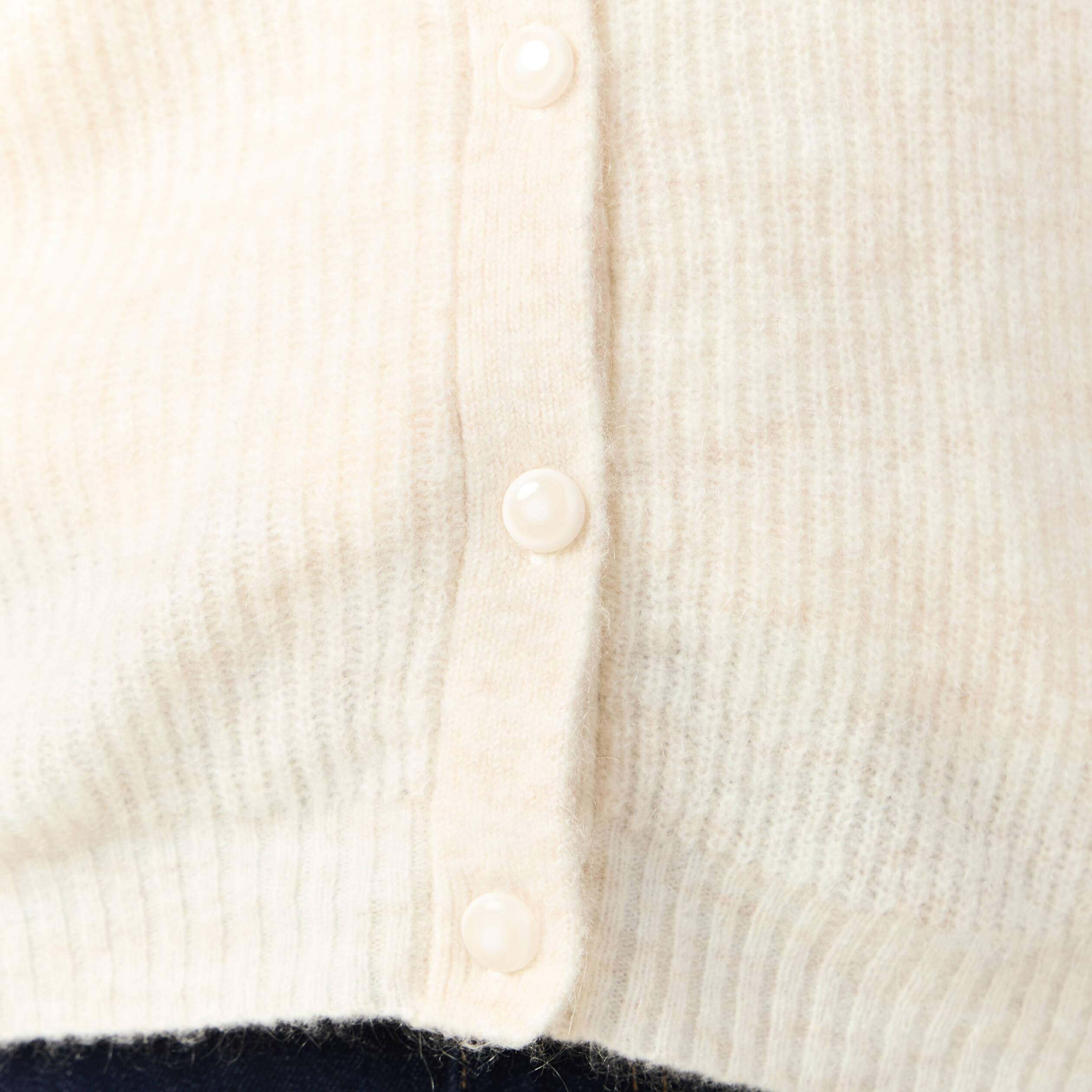 Gilet manches longues creme femme