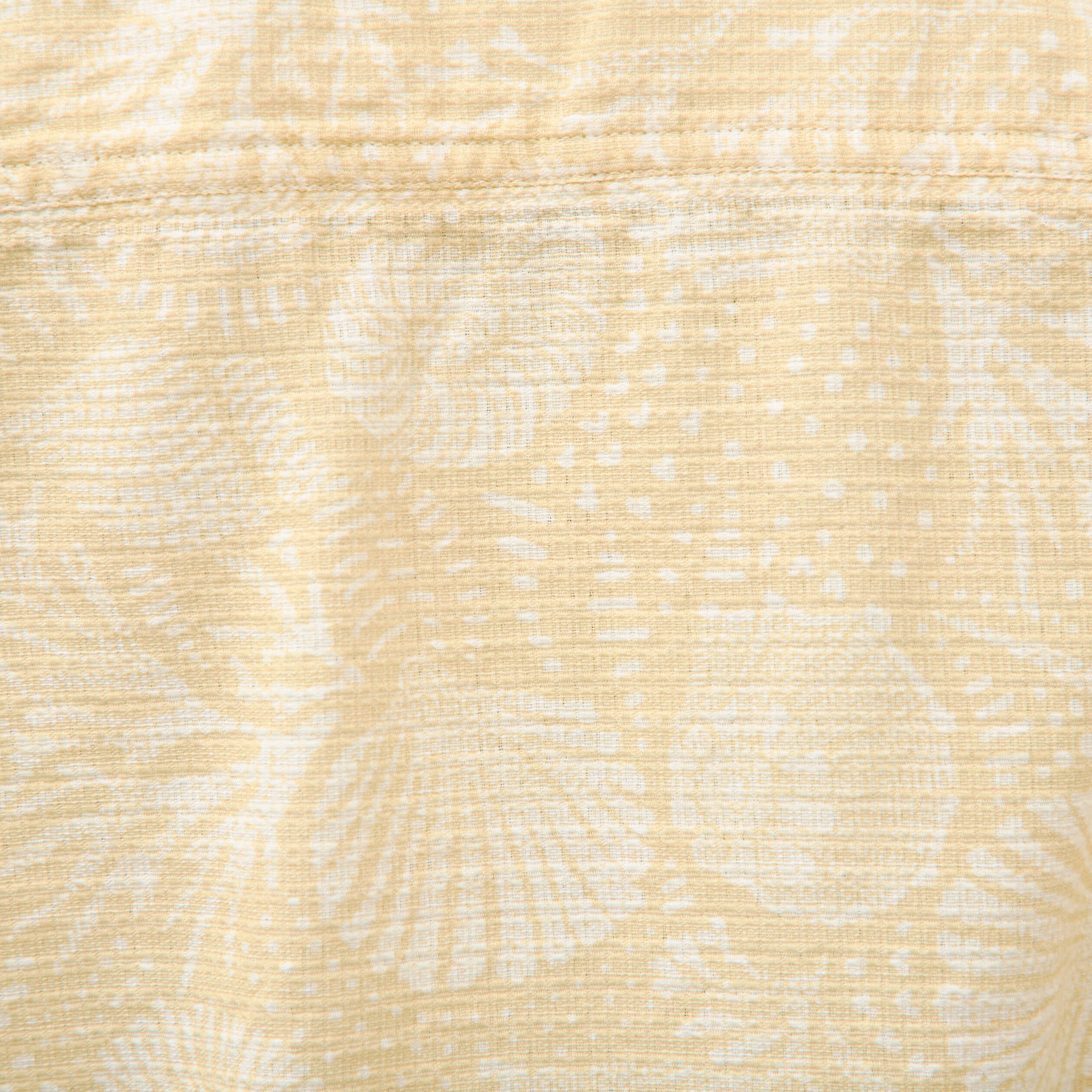 Chemise print&eacute;e manches courtes jaune paille homme