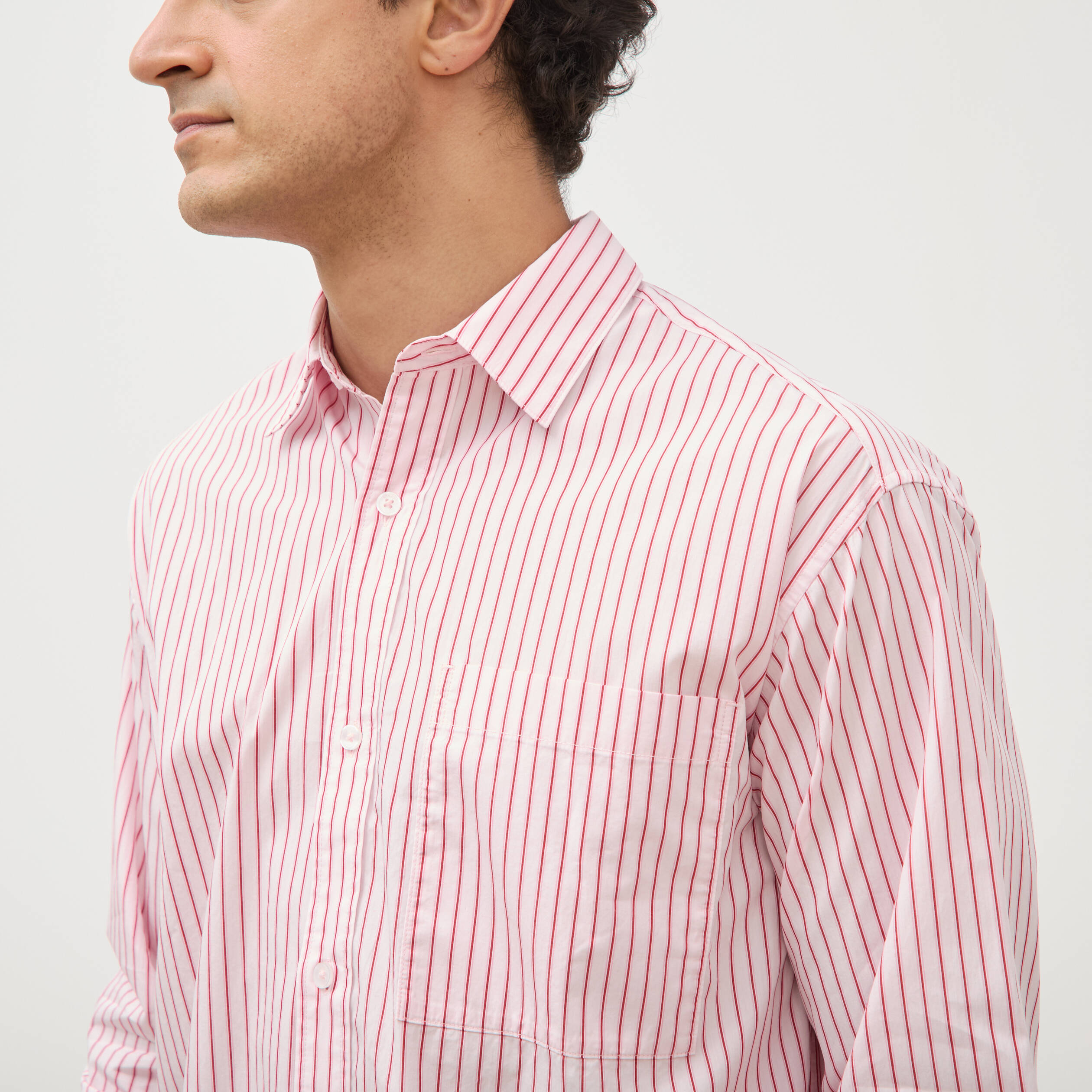 Chemise boyfriend en coton rose homme
