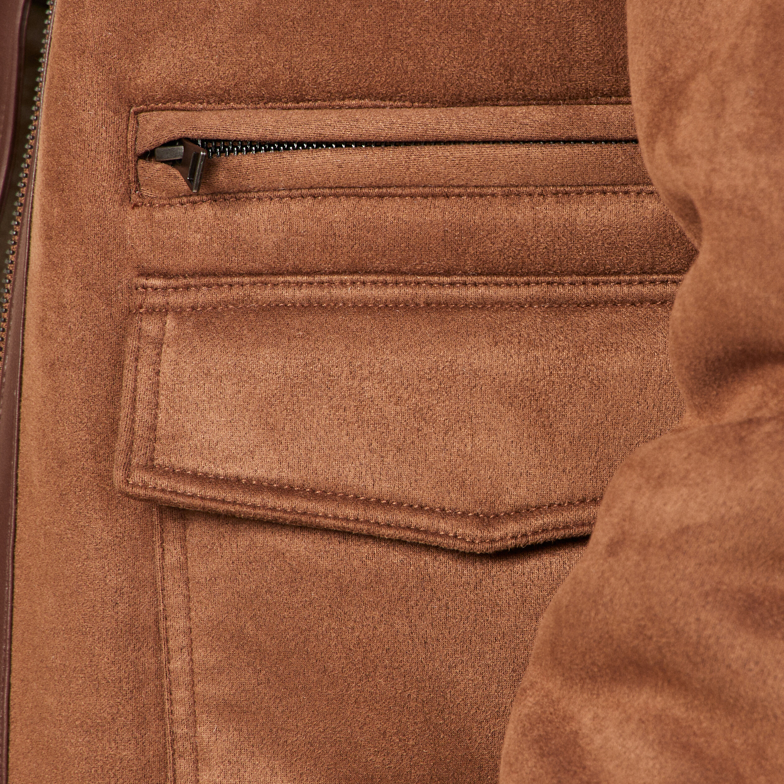 blouson suedine col aviateur marron homme Blouson suédine col aviateur marron homme