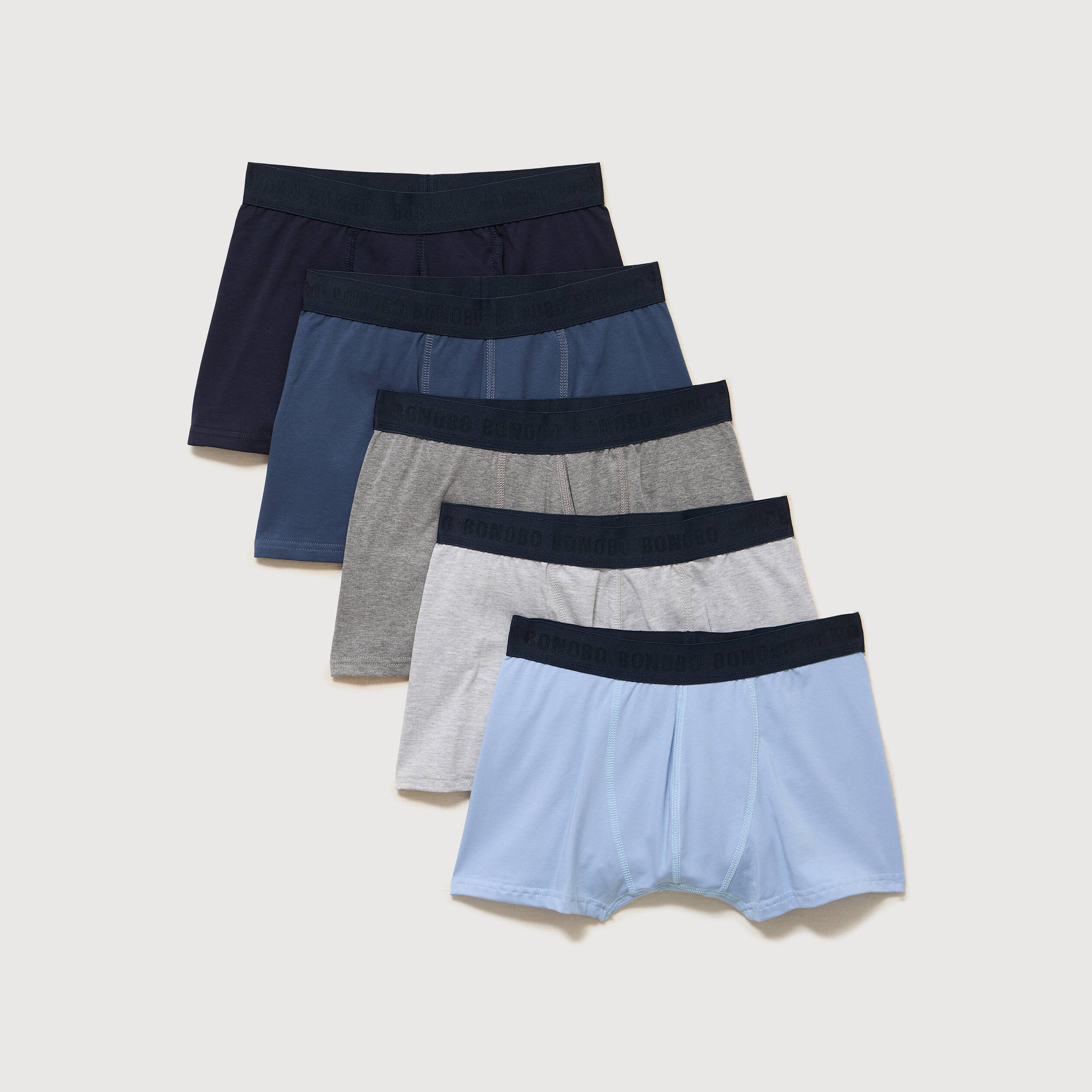 Lot de 5 boxers bleu marine homme