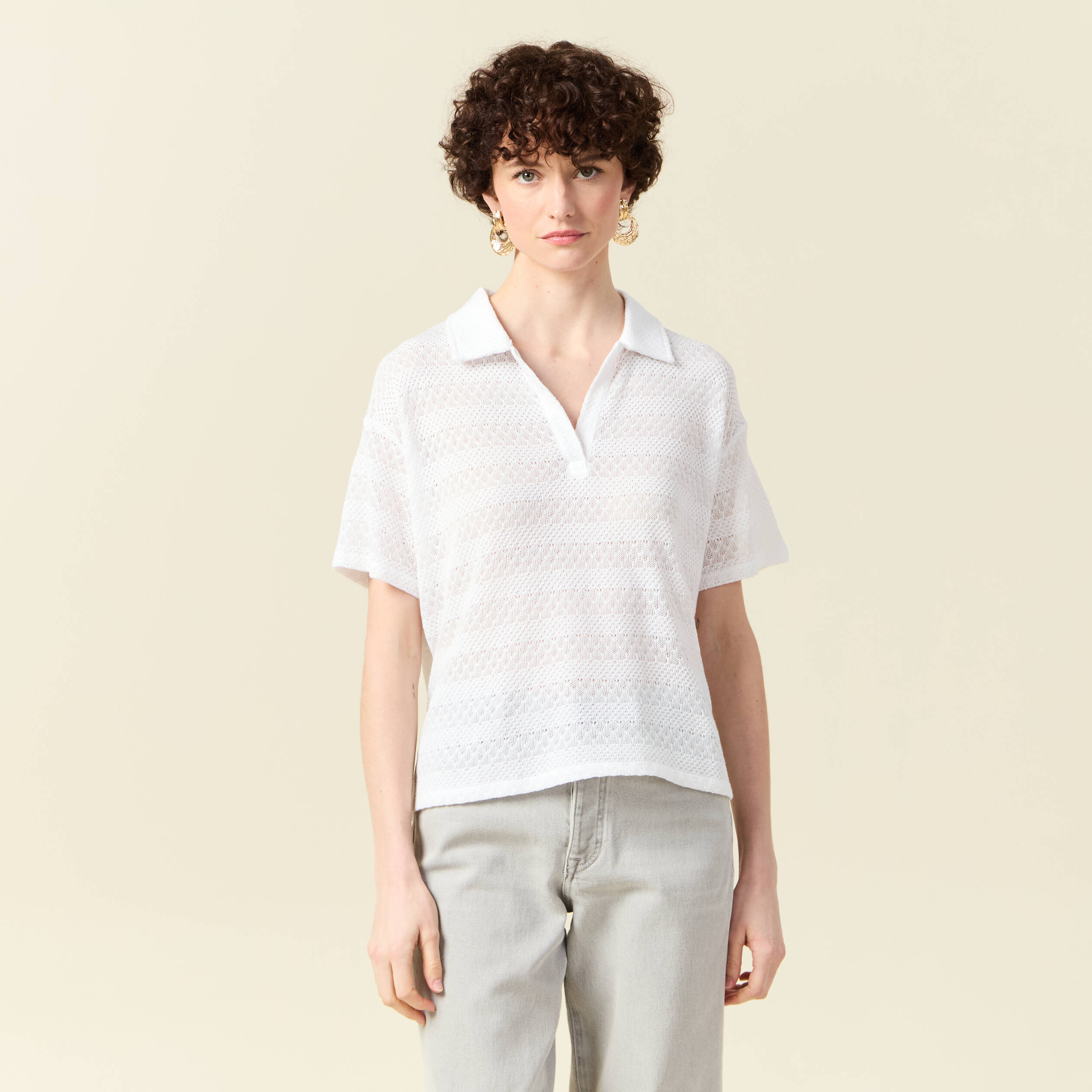t shirt manches courtes blanc femme T-shirt manches courtes blanc femme