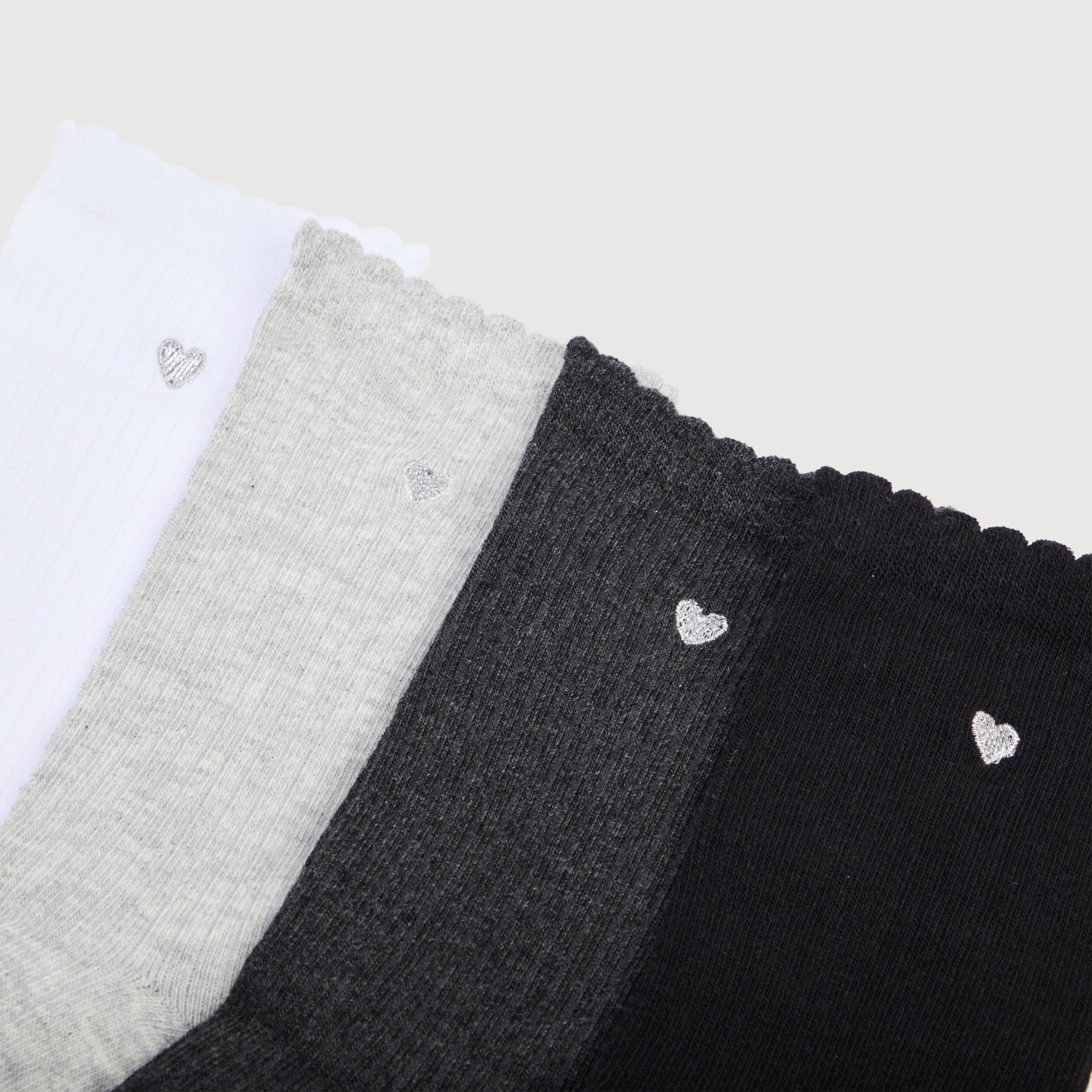 Lot de 4 paires de chaussettes noir femme