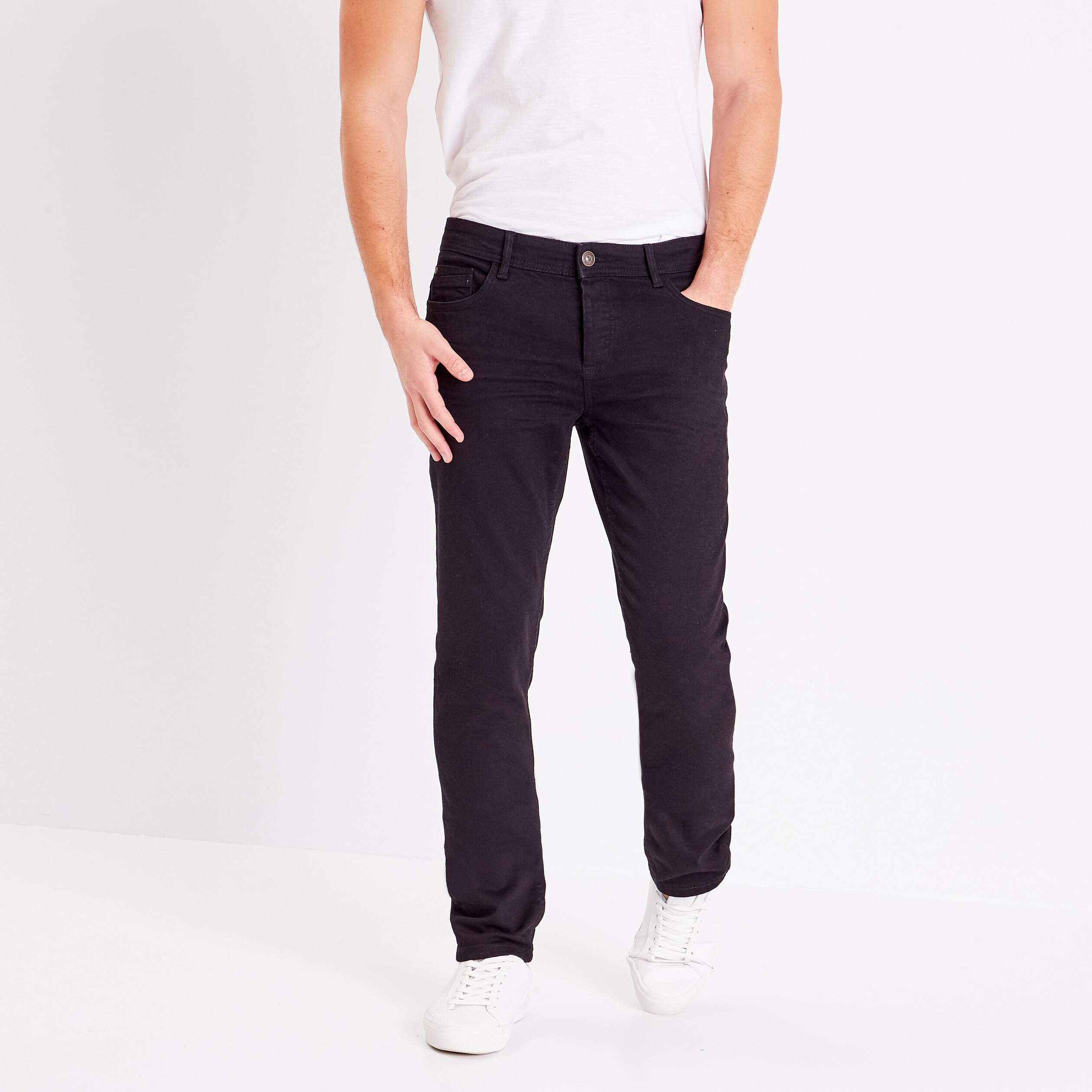 Jeans slim effet used Instinct denim noir homme