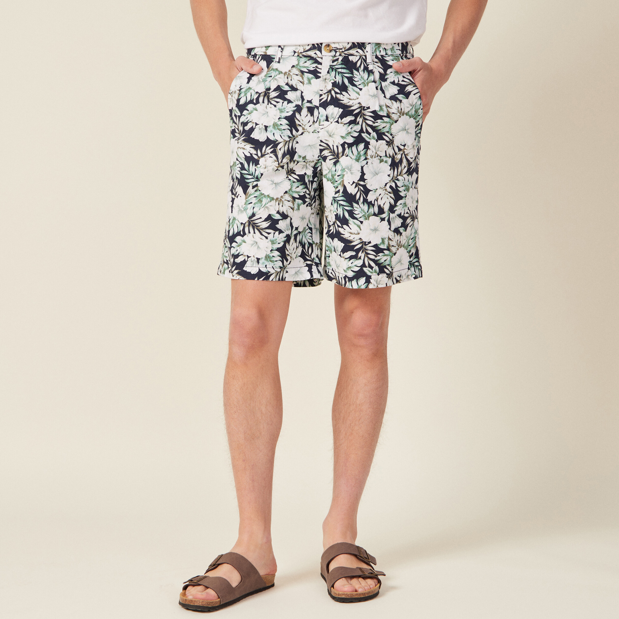 Bermuda slim bleu marine homme