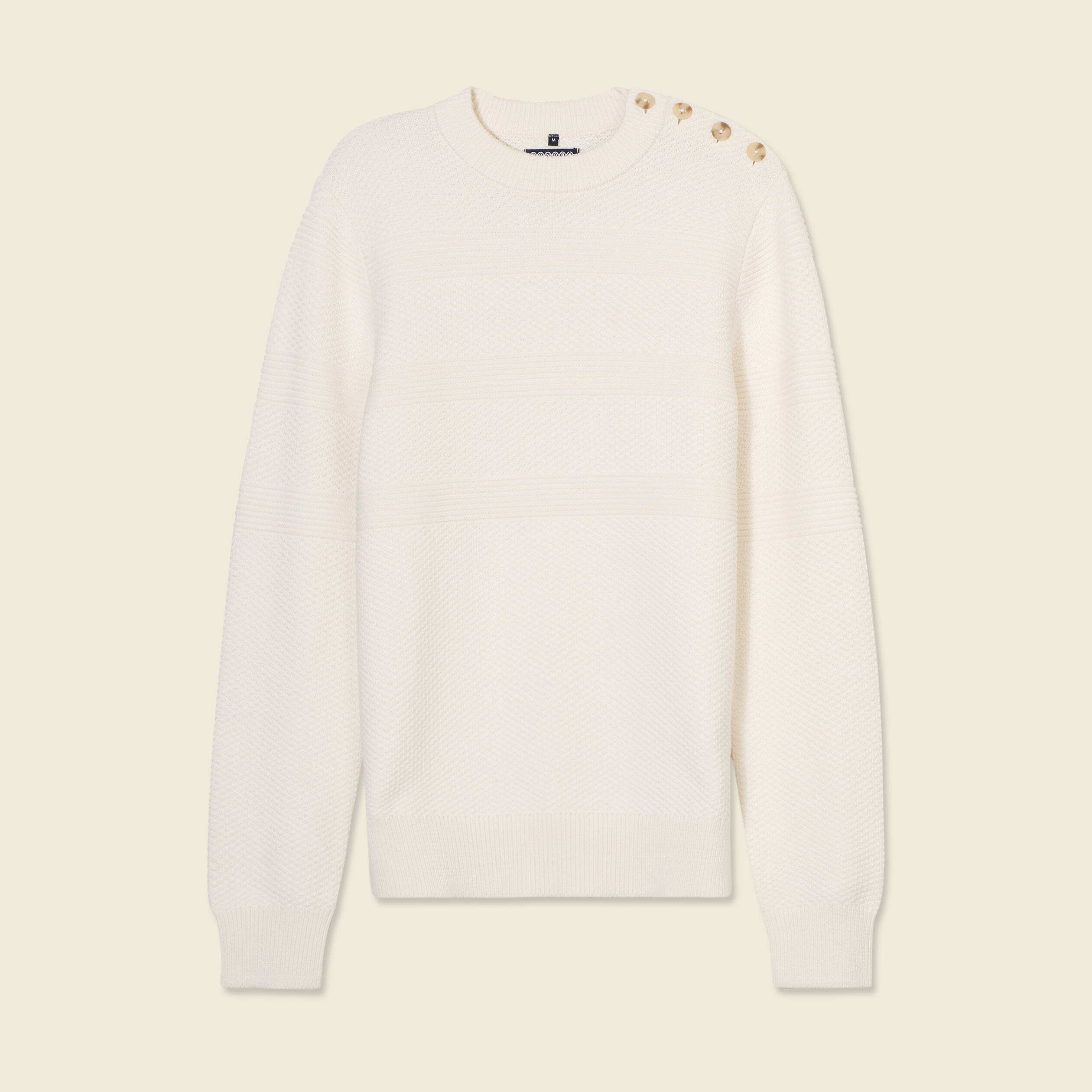 Pull manches longues ecru homme